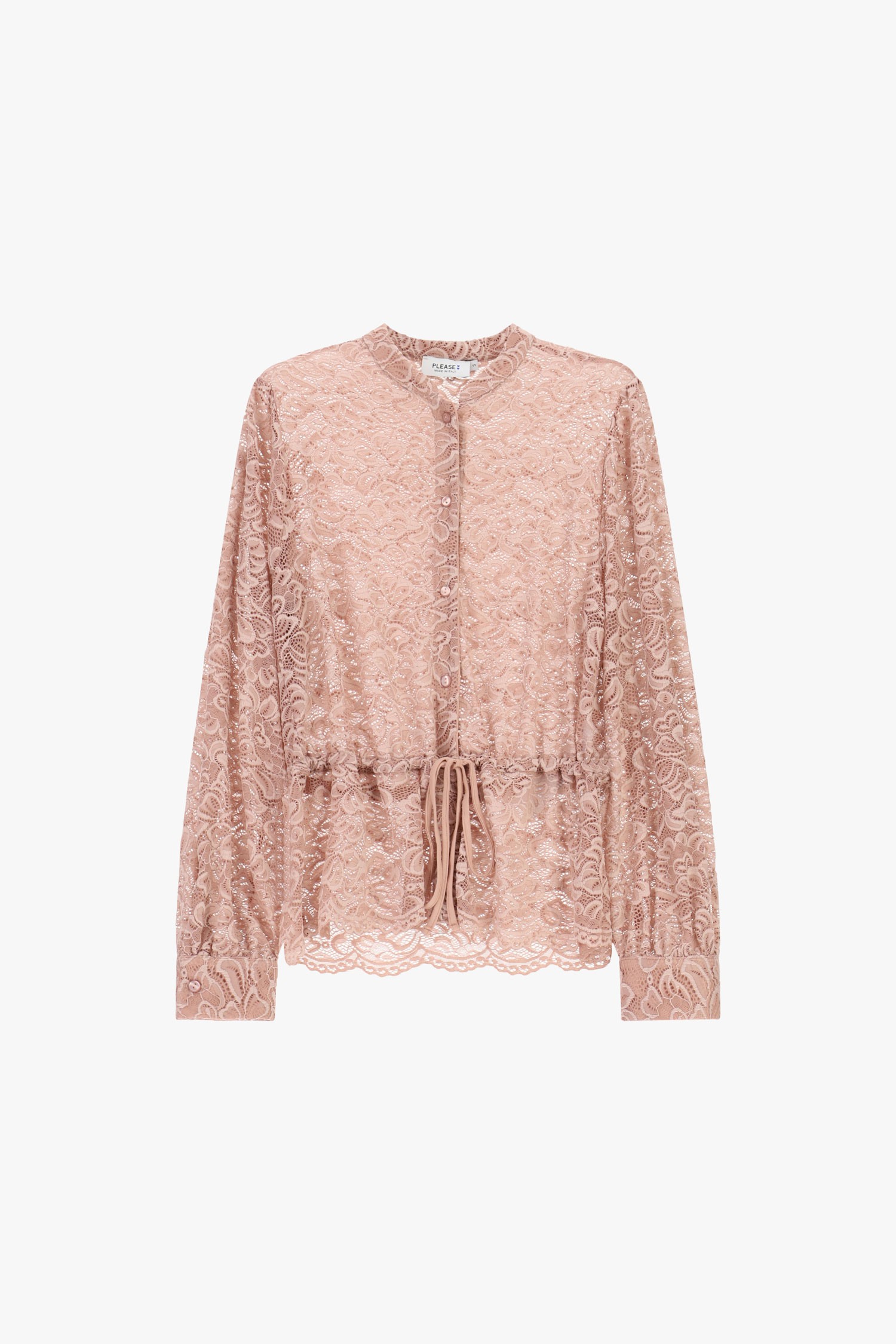 Camicia In Pizzo Con Coulisse E Bottoni Frontali Please
