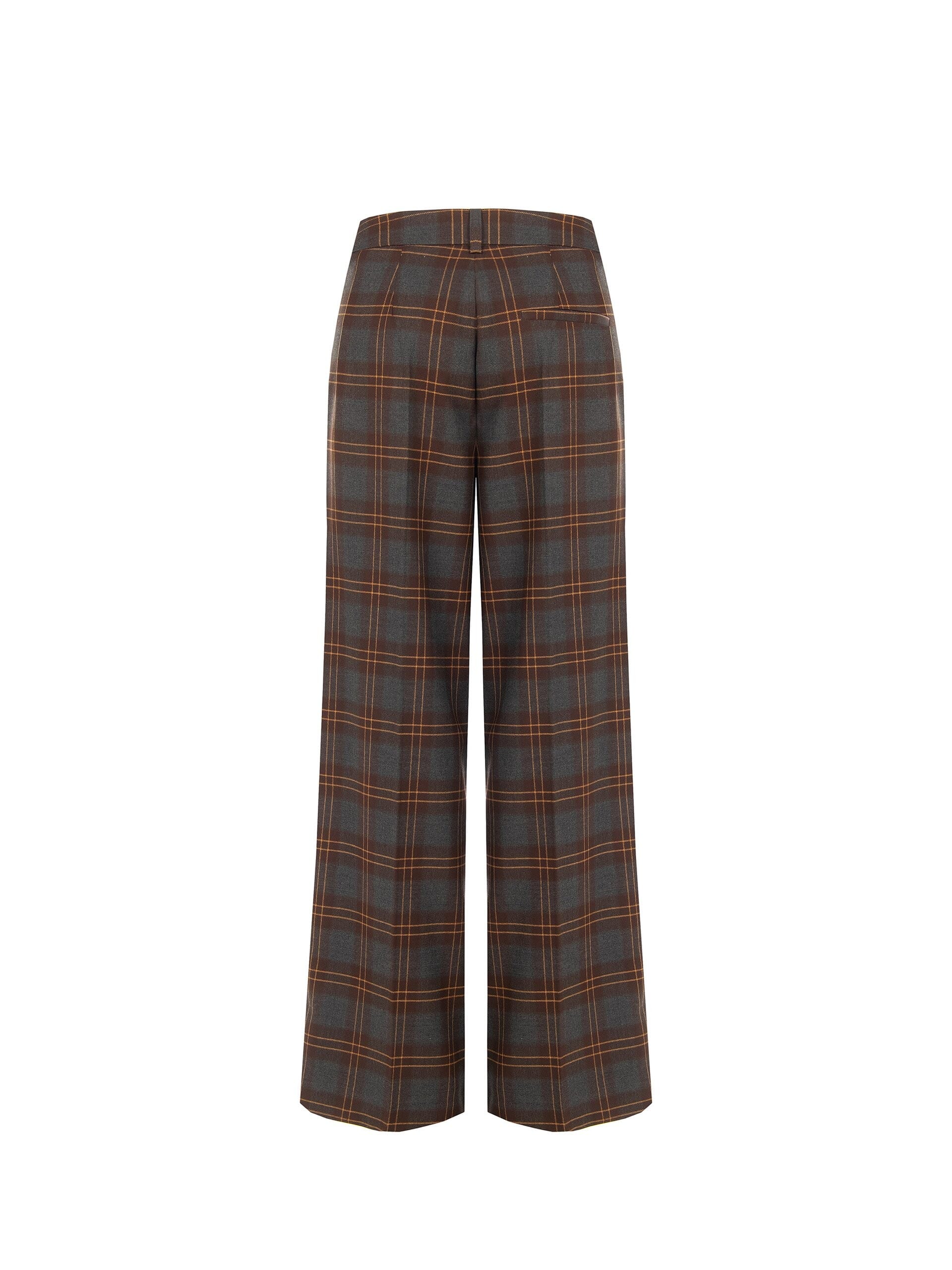 Pantaloni Palazzo Check In Misto Viscosa Con Doppia Pinces Rinascimento