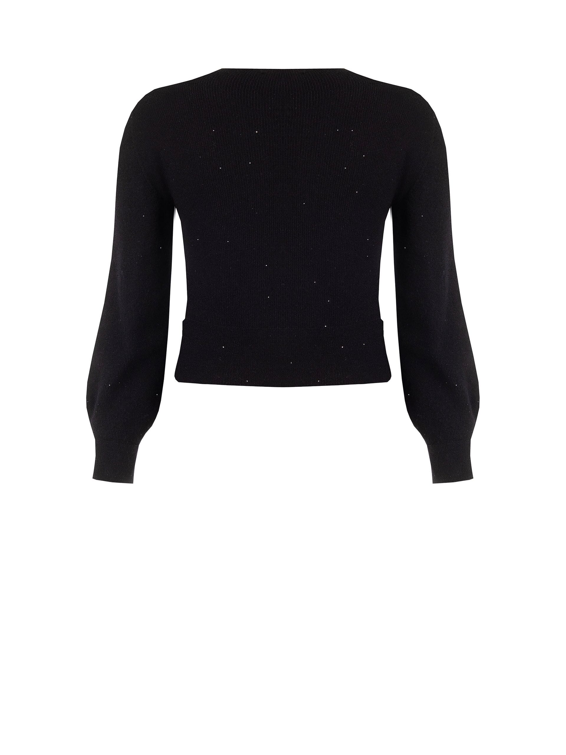 Curvy Jumper with a Crossed V-Neck and Micro Sequins – Rinascimento Curvy