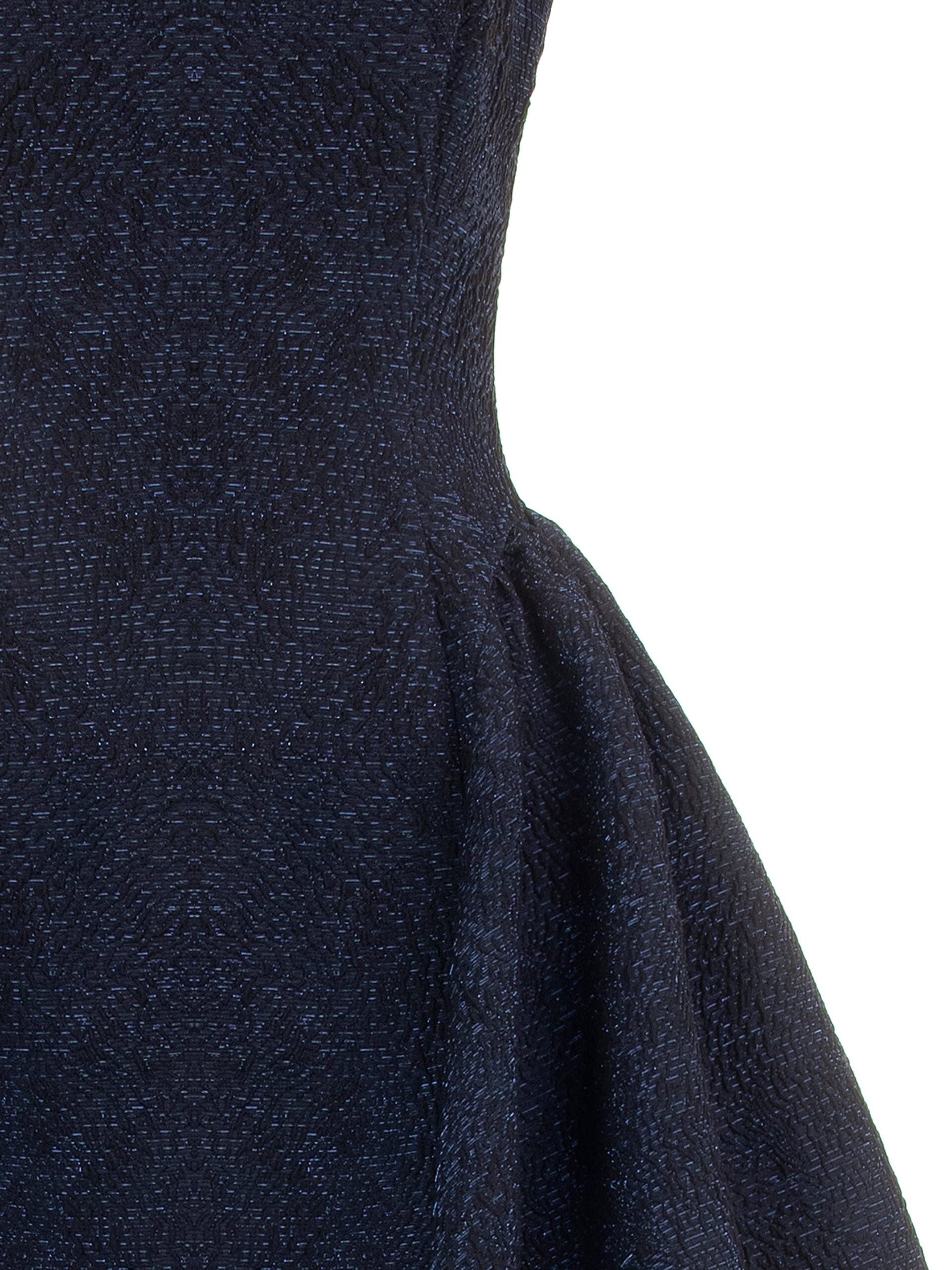 Abito Corto A Palloncino In Jacquard In Rilievo Con Lurex E Scollo Quadrato Rinascimento