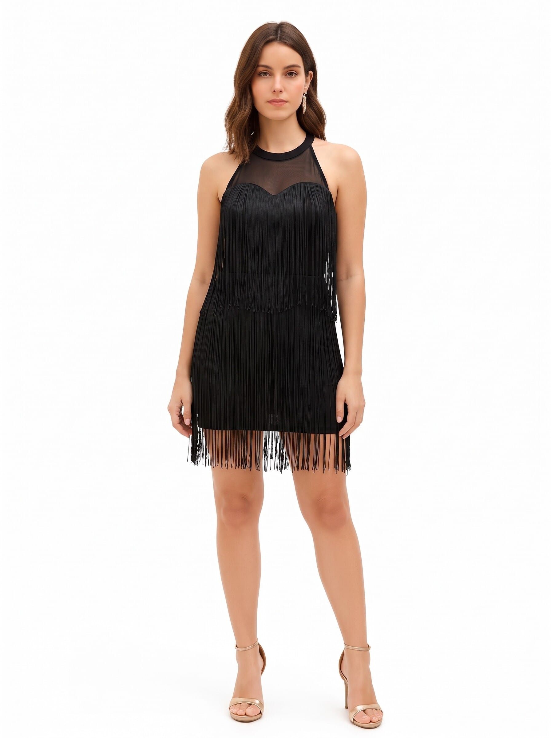 Short, Fringed, Rinascimento-Style Sheath Dress