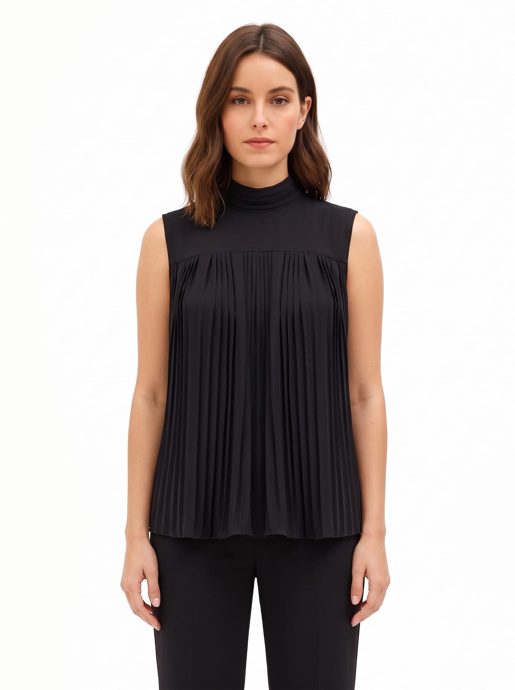 Loose-fitting top in pleated Georgette, ‘Rinascimento’ style