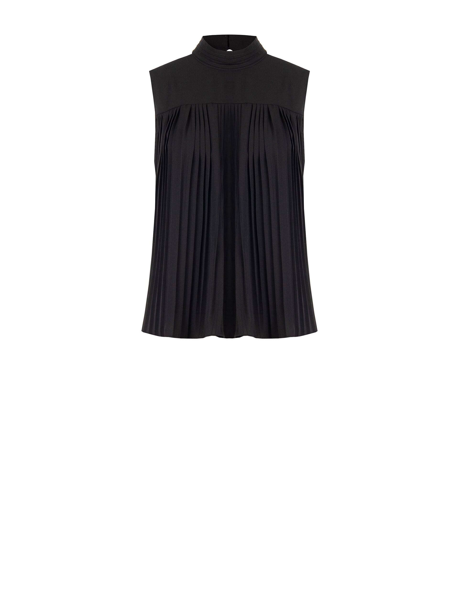 Loose-fitting top in pleated Georgette, ‘Rinascimento’ style