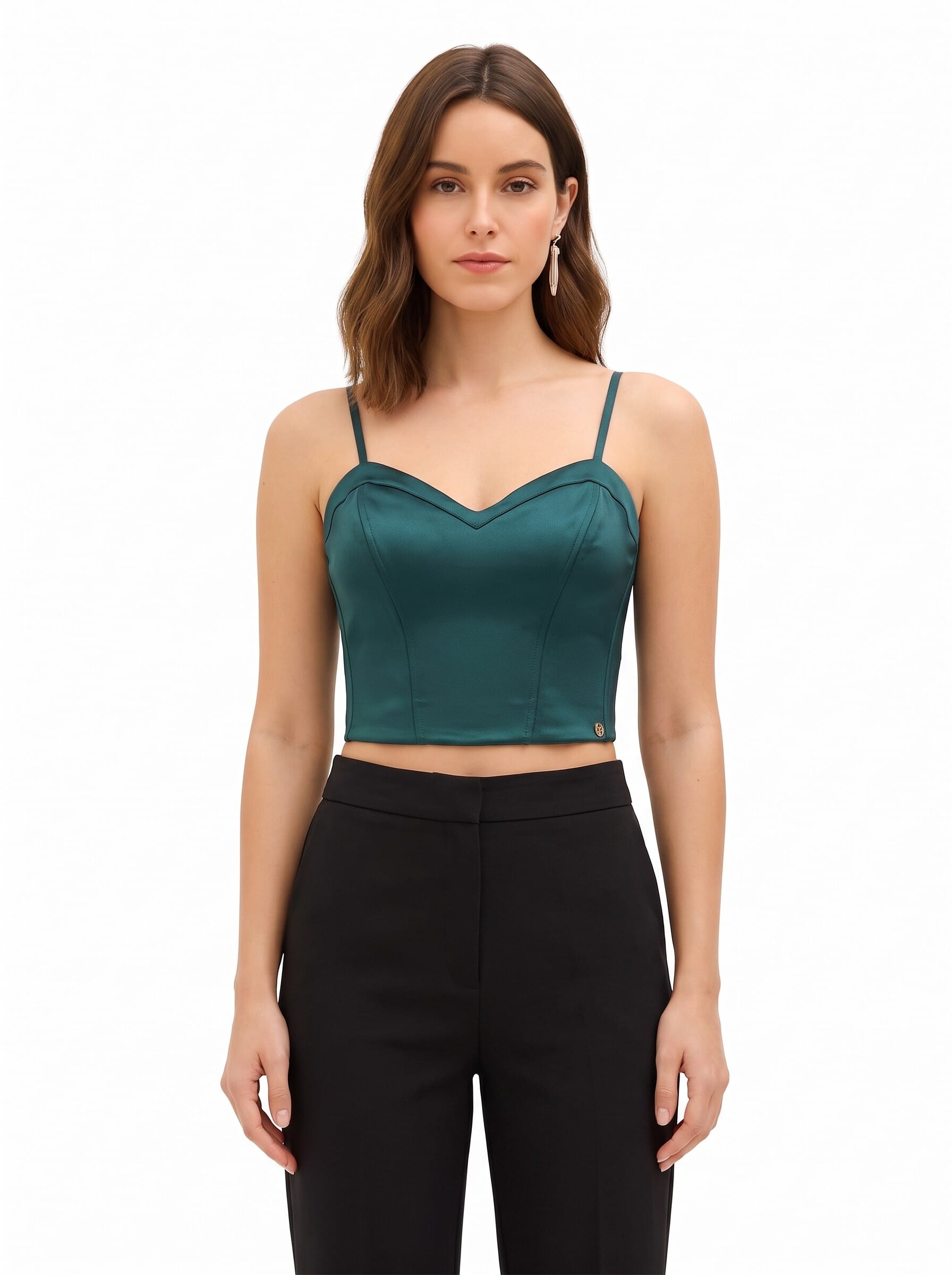 Crop Top Bustier In Raso Con Stecche Rinascimento