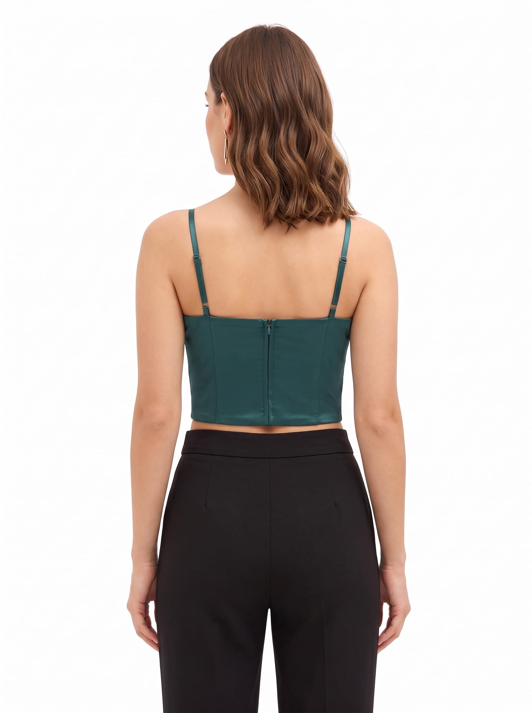 Crop Top Bustier In Raso Con Stecche Rinascimento