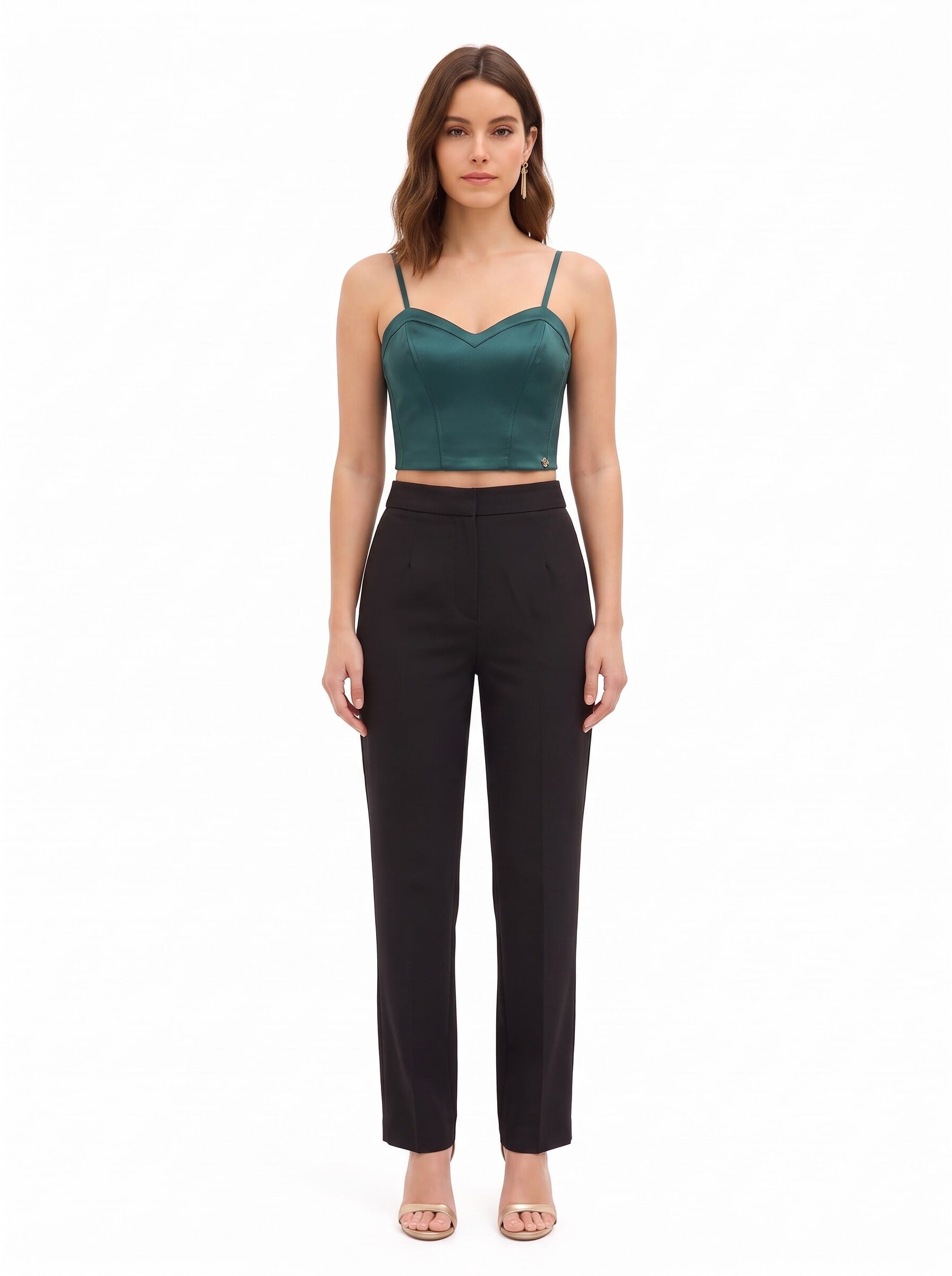 Crop Top Bustier In Raso Con Stecche Rinascimento