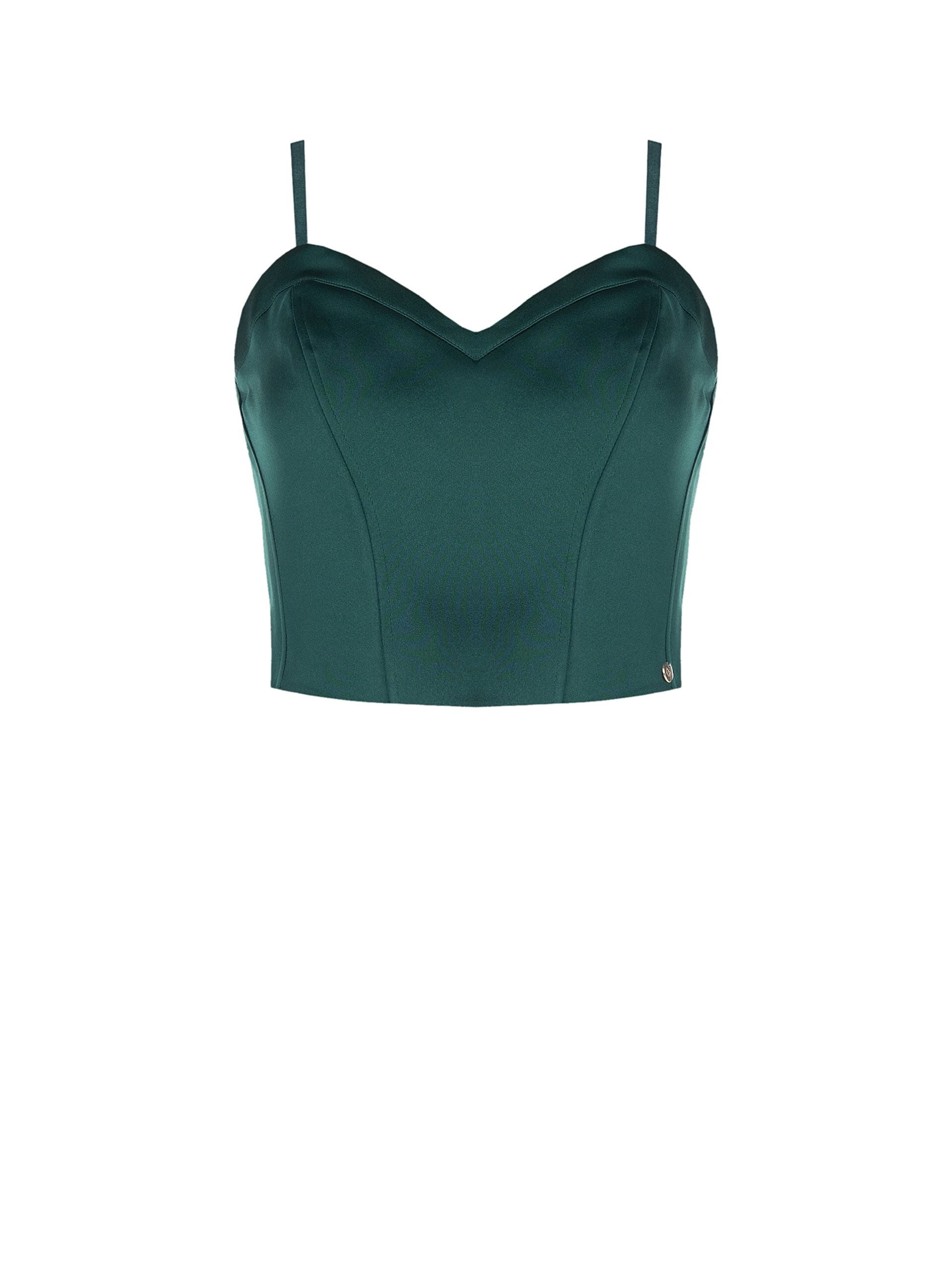 Crop Top Bustier In Raso Con Stecche Rinascimento