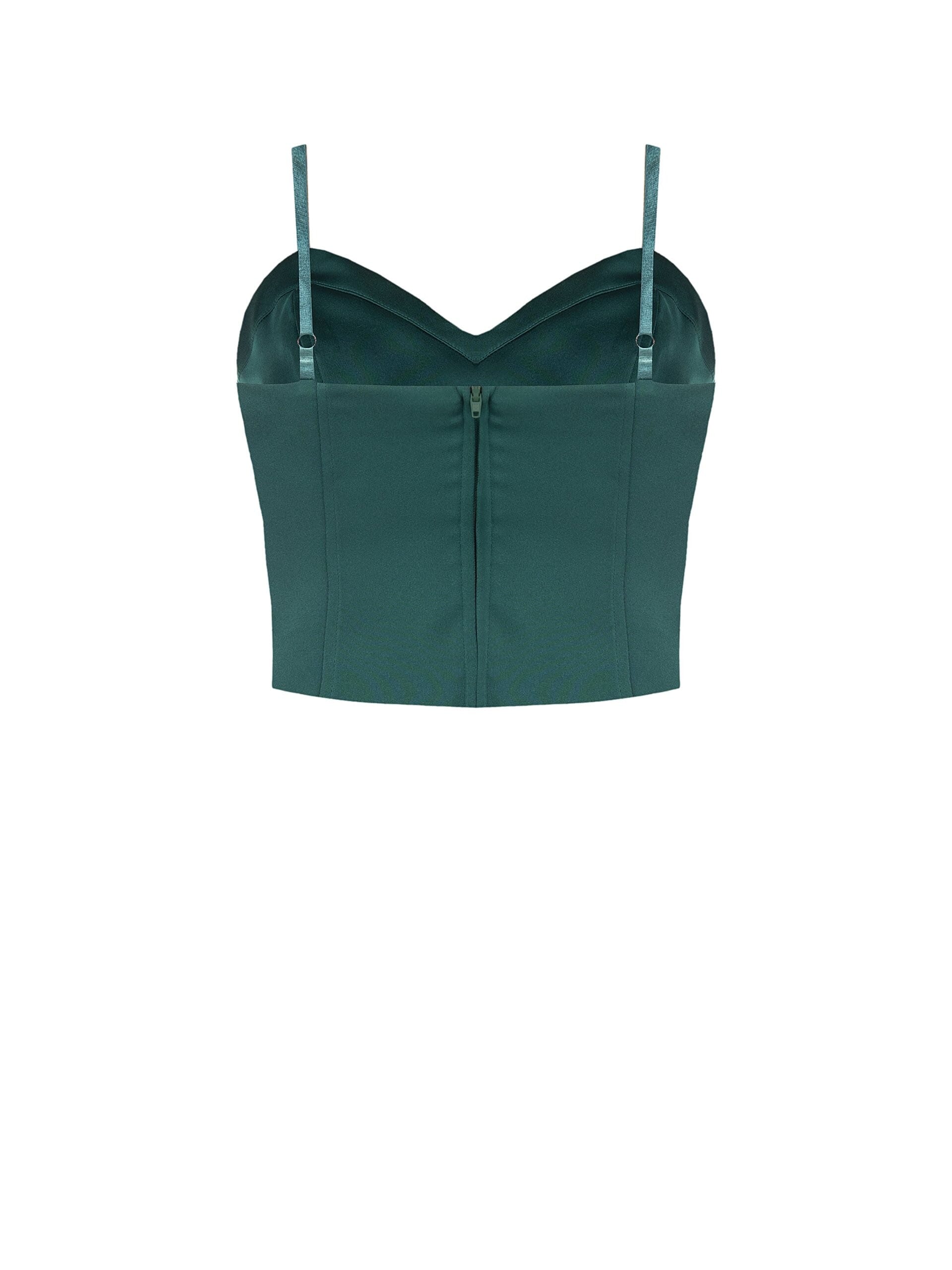 Crop Top Bustier In Raso Con Stecche Rinascimento