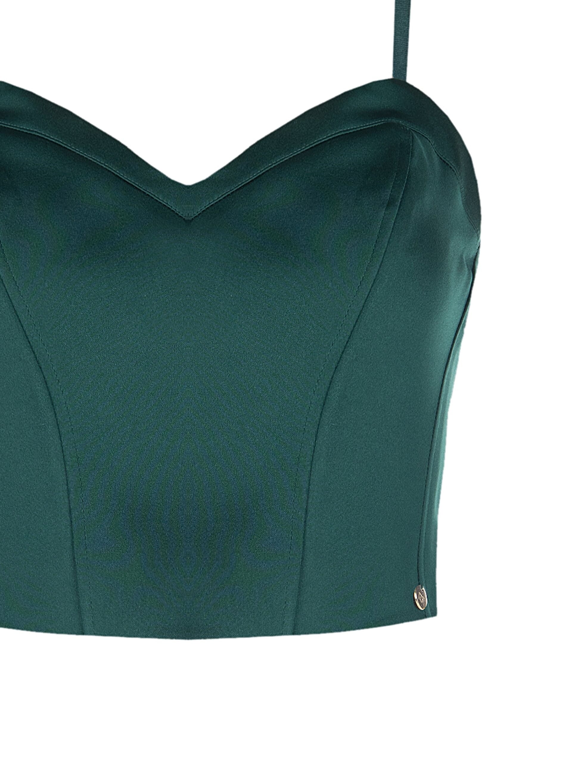 Crop Top Bustier In Raso Con Stecche Rinascimento