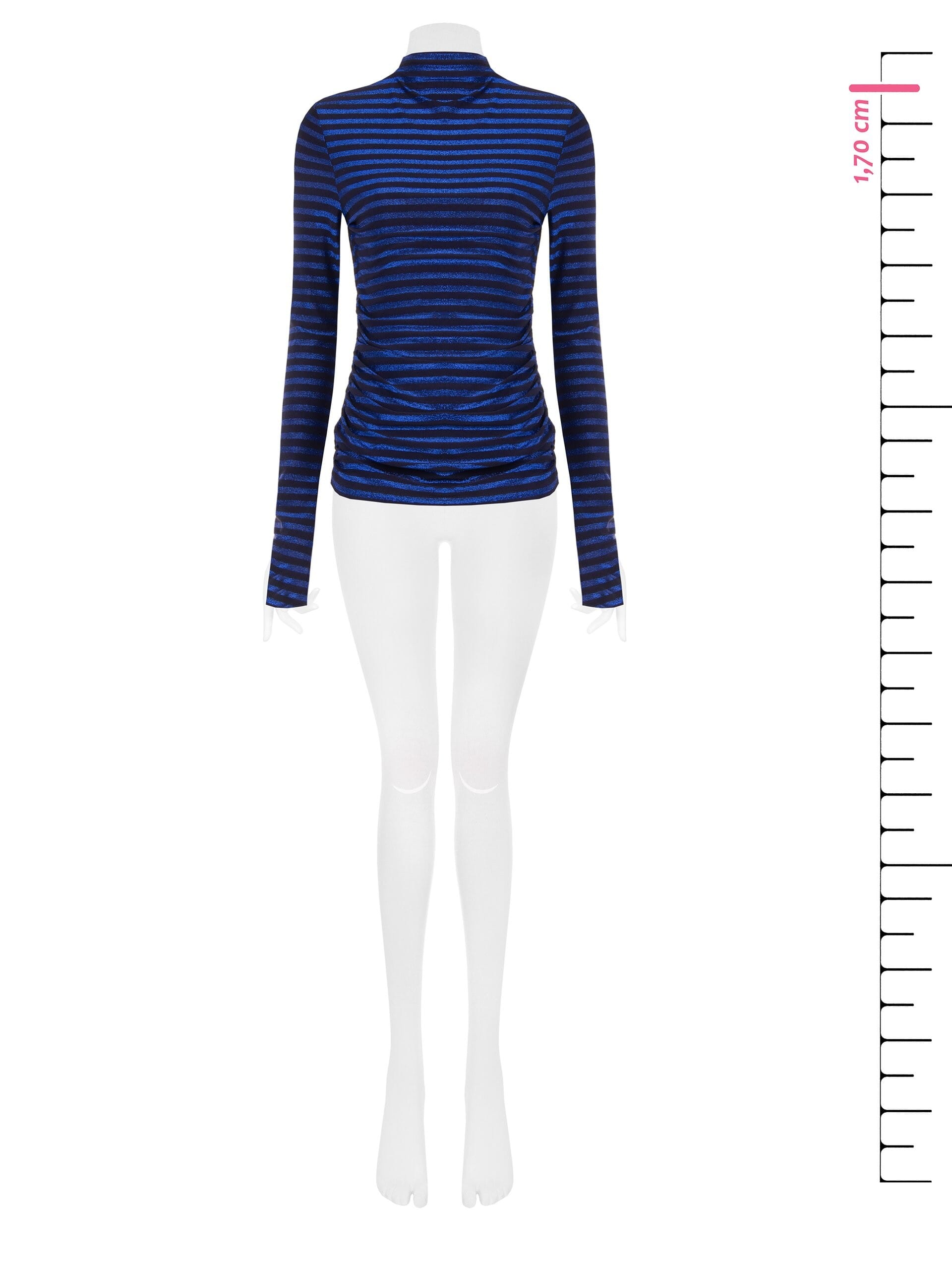 Top A Lupetto A Righe In Lurex Arricciato Sui Lati Rinascimento