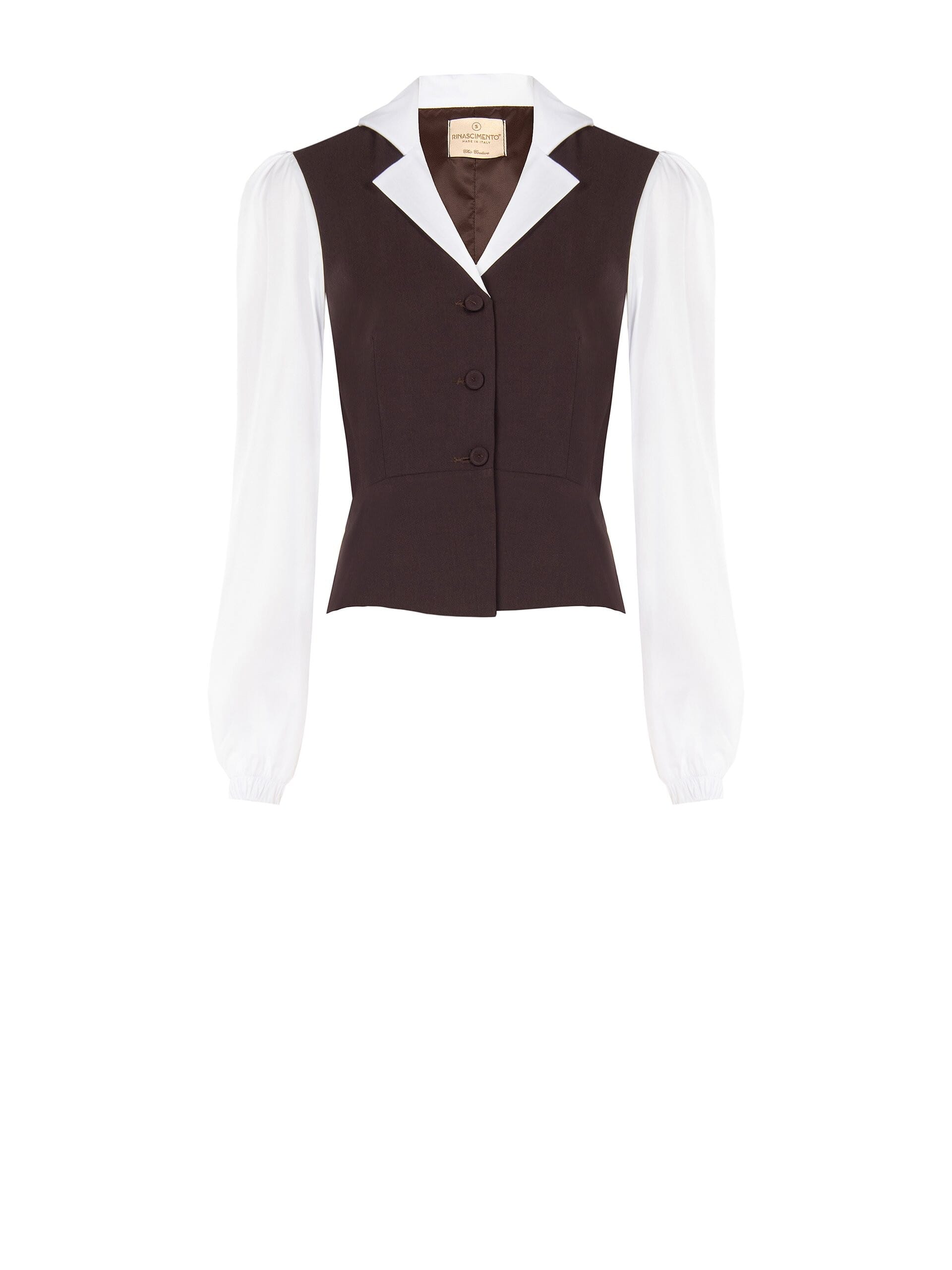 Haut 2-en-1 avec chemise en coton et gilet à basque « Rinascimento »