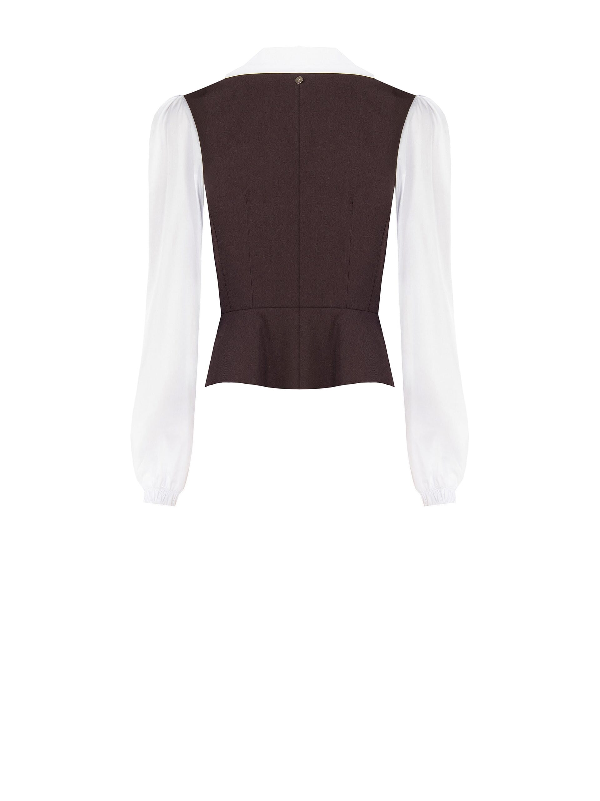 Haut 2-en-1 avec chemise en coton et gilet à basque « Rinascimento »