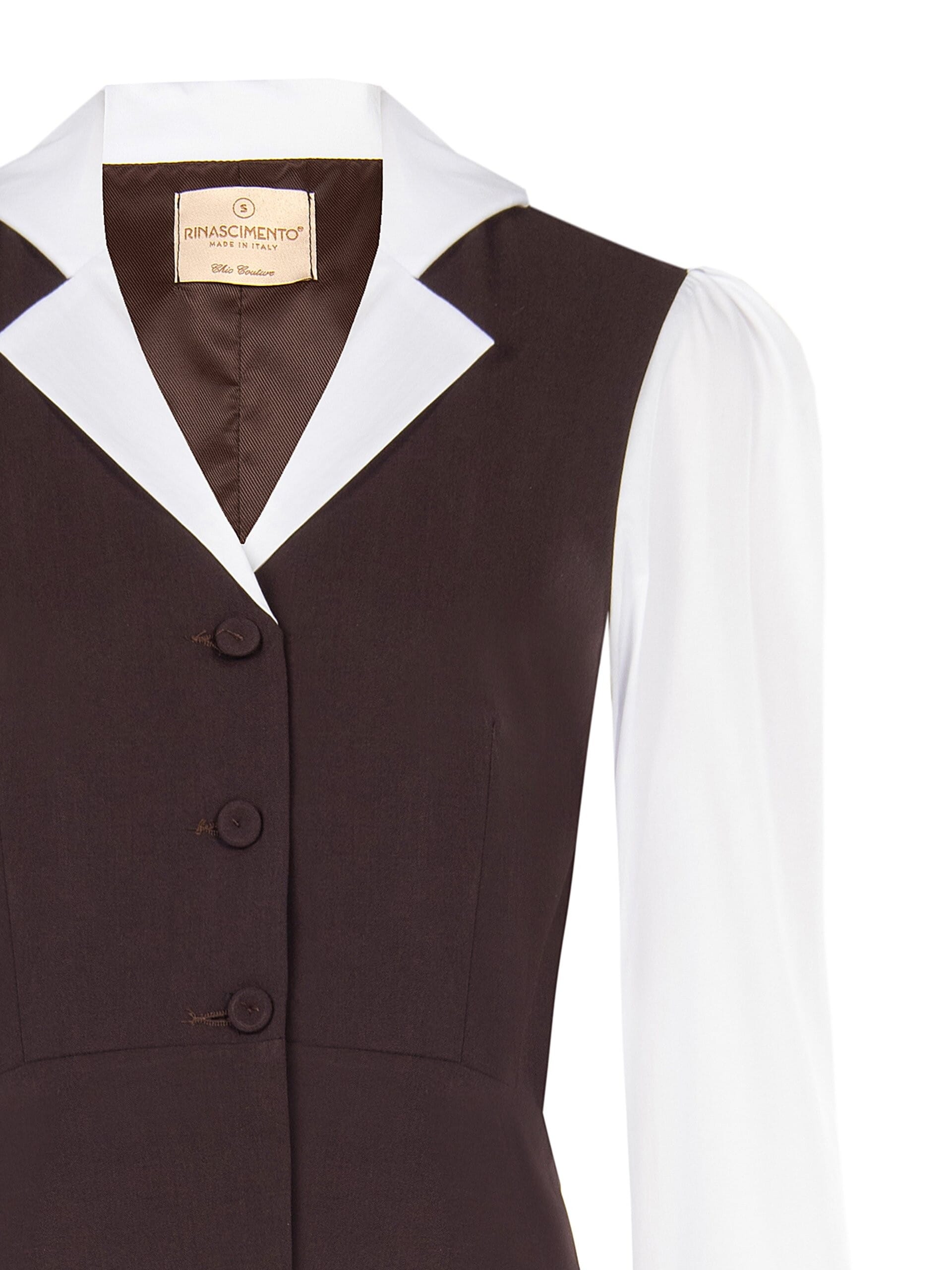 Haut 2-en-1 avec chemise en coton et gilet à basque « Rinascimento »