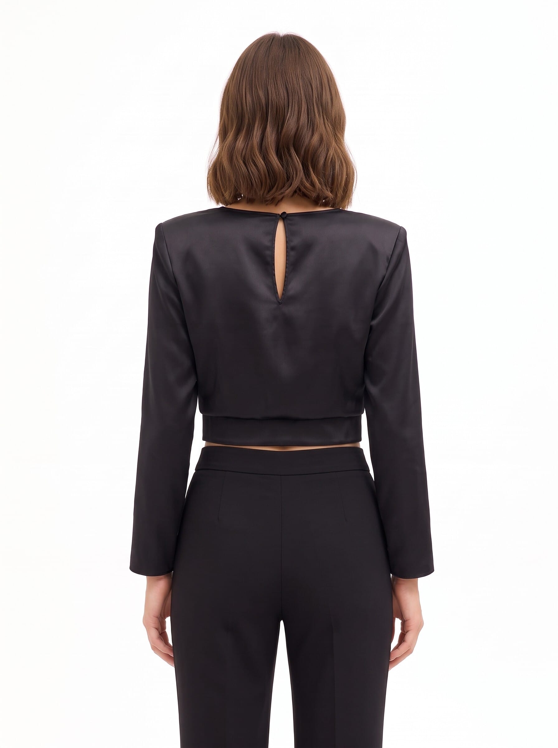 Blouse courte en satin à bretelles « Rinascimento »
