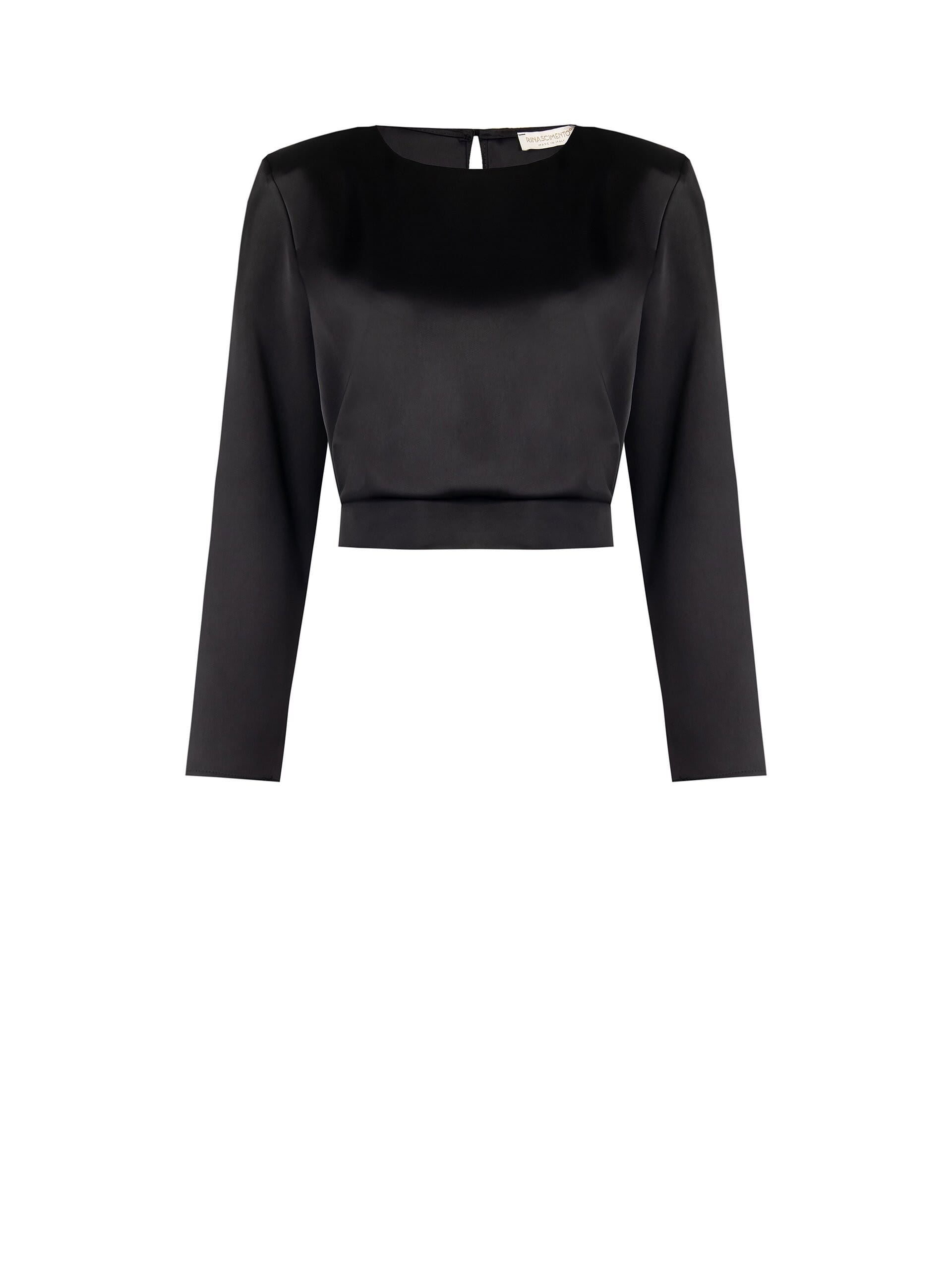 Blouse courte en satin à bretelles « Rinascimento »