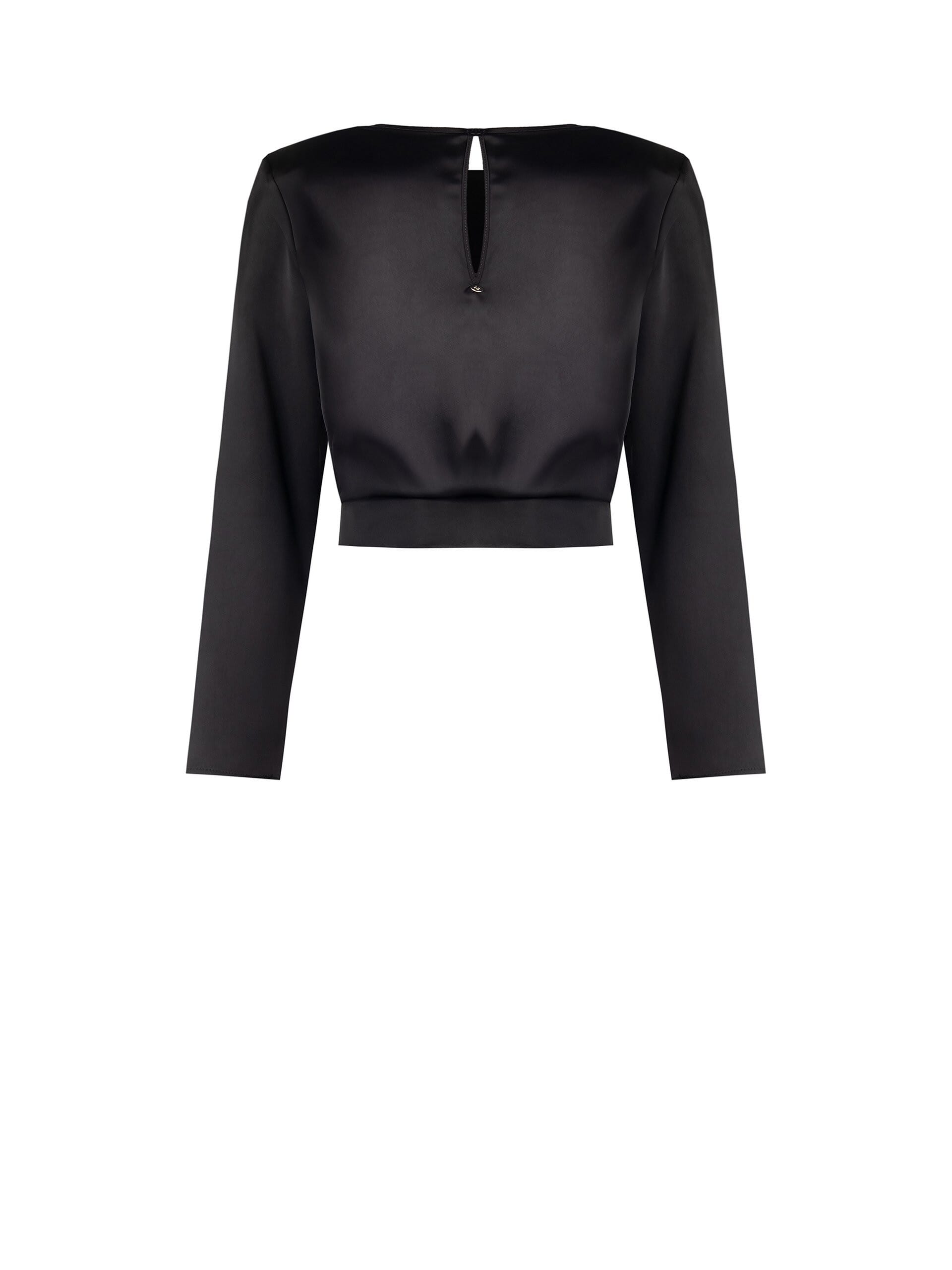 Blouse courte en satin à bretelles « Rinascimento »