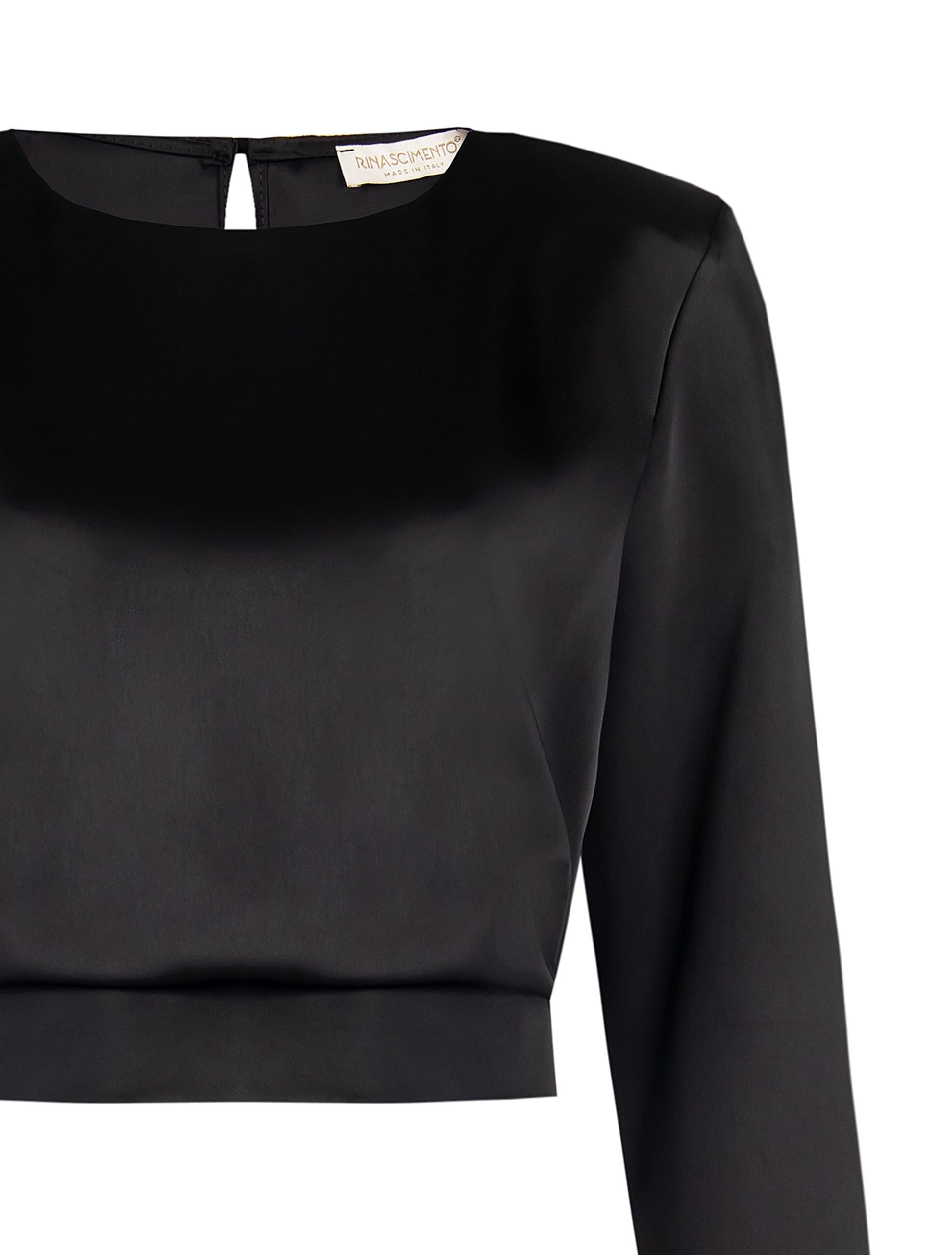 Blouse courte en satin à bretelles « Rinascimento »
