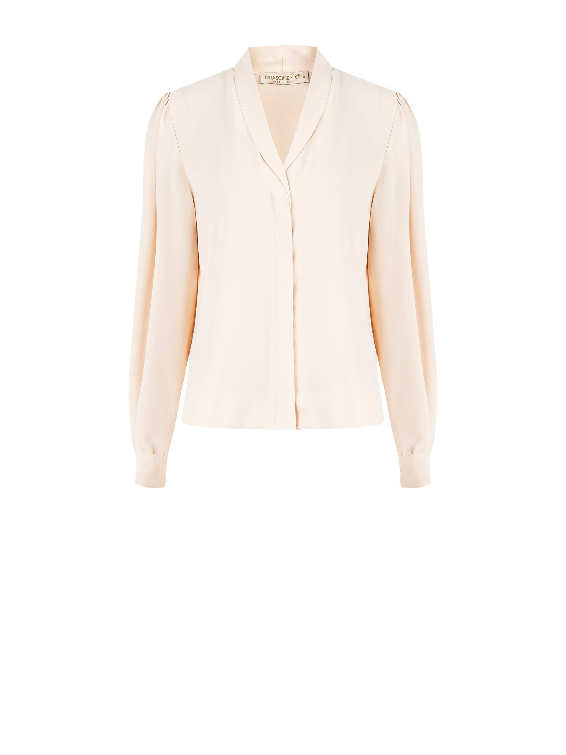 Blouse en satin mat à encolure en V et boutons dissimulés « Rinascimento »