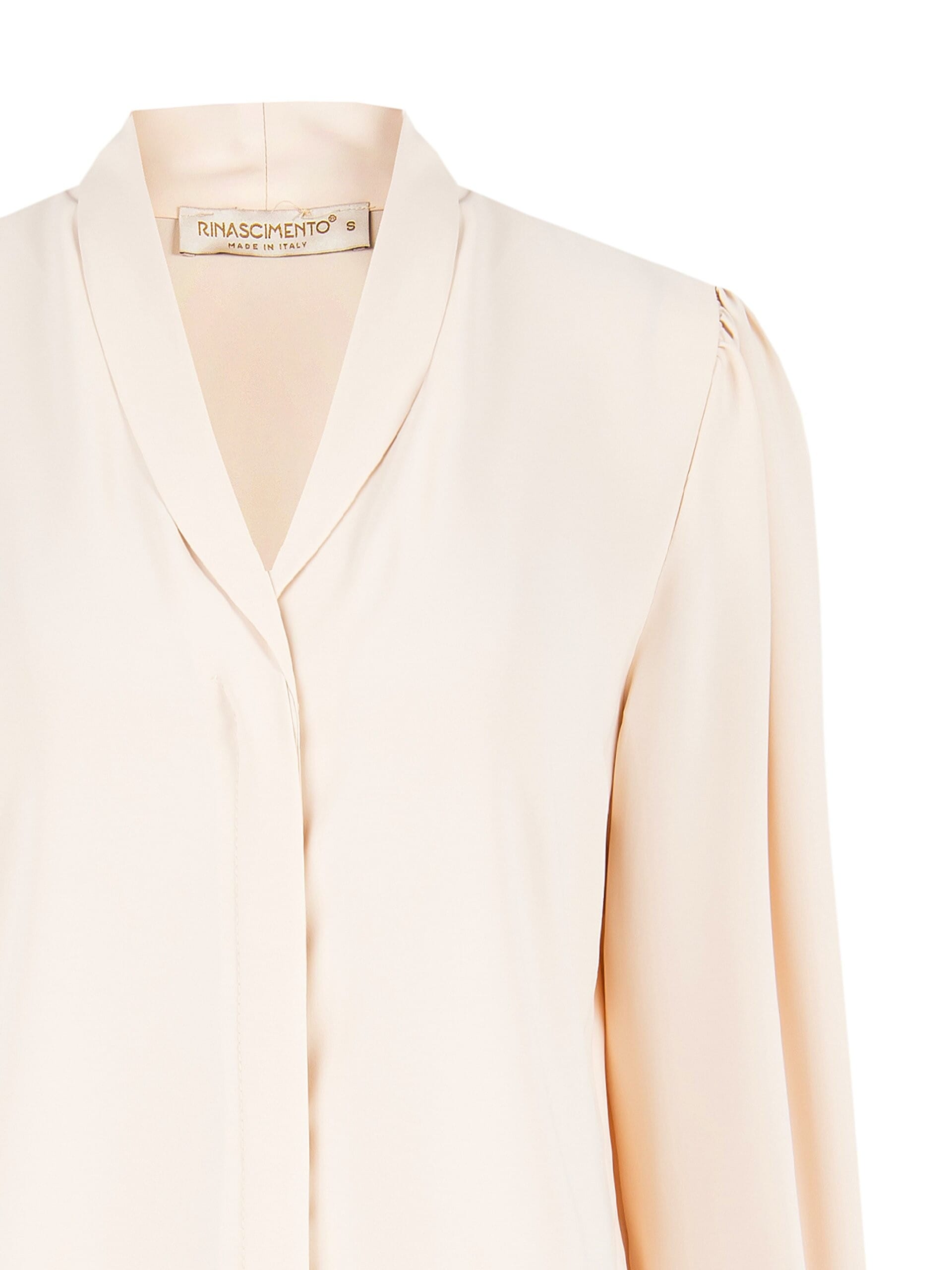 Blouse en satin mat à encolure en V et boutons dissimulés « Rinascimento »