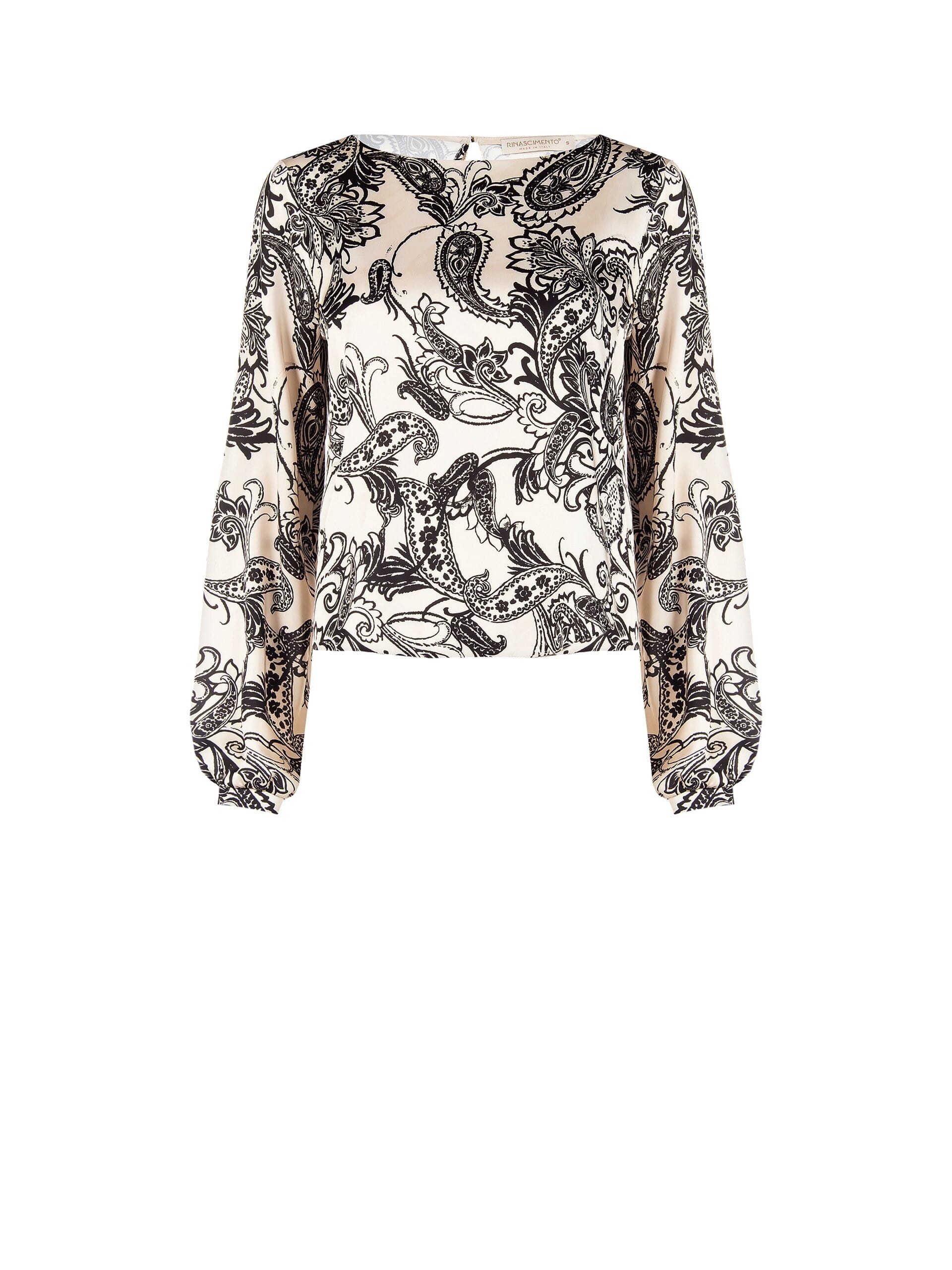 Blouse ample en satin, motif baroque de la Rinascimento
