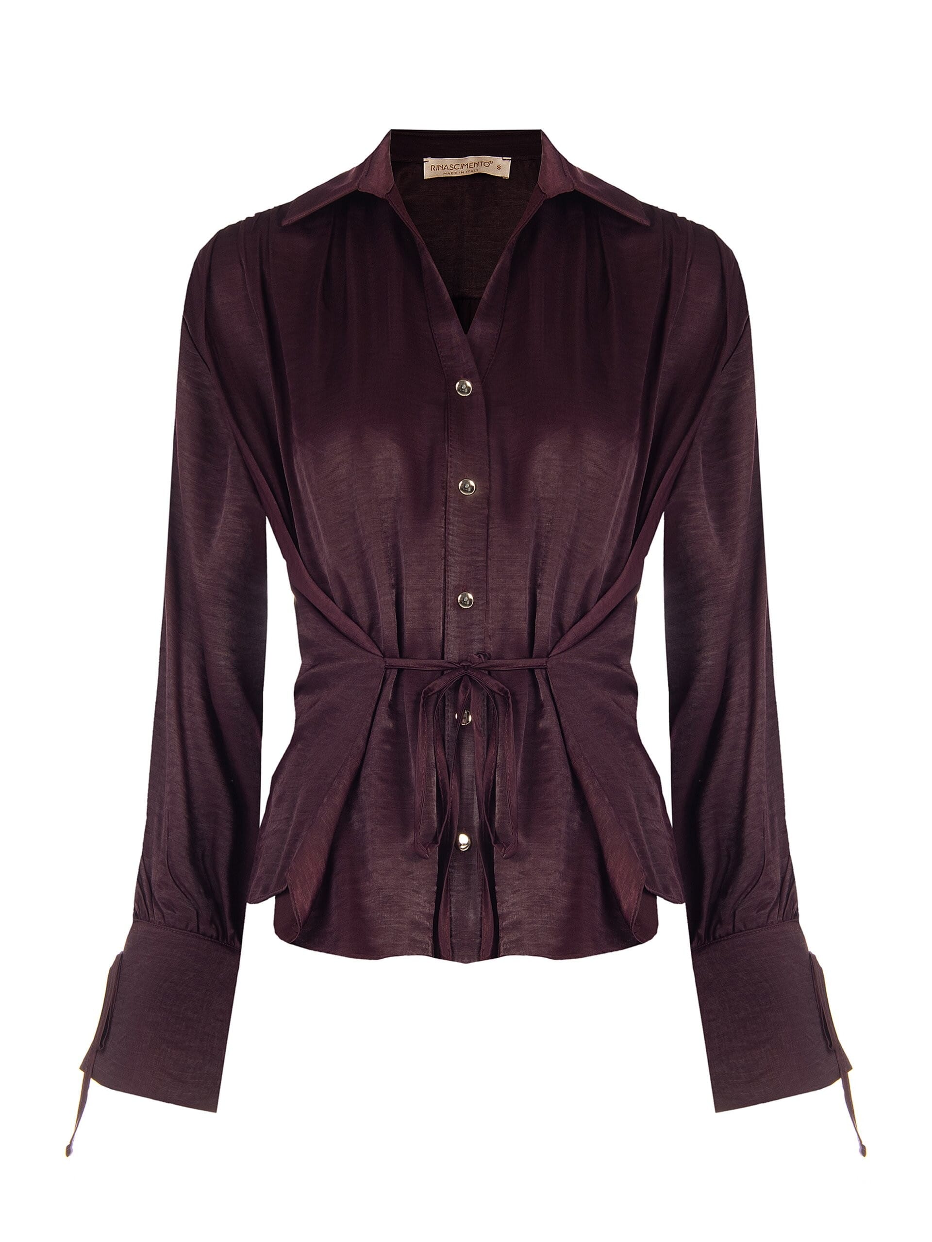 Camicia Ampia In Misto Viscosa Effetto Leggermente Stropicciato Con Lacci Rinascimento