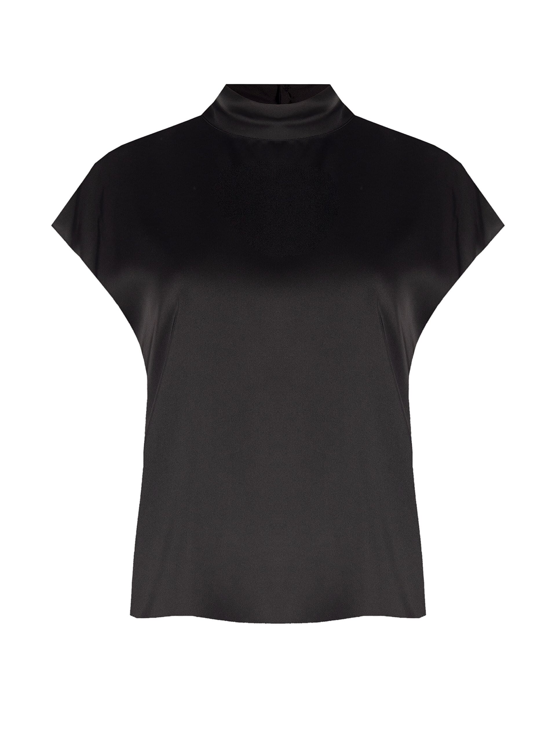 Blouse ample à col roulé en satin « Rinascimento »