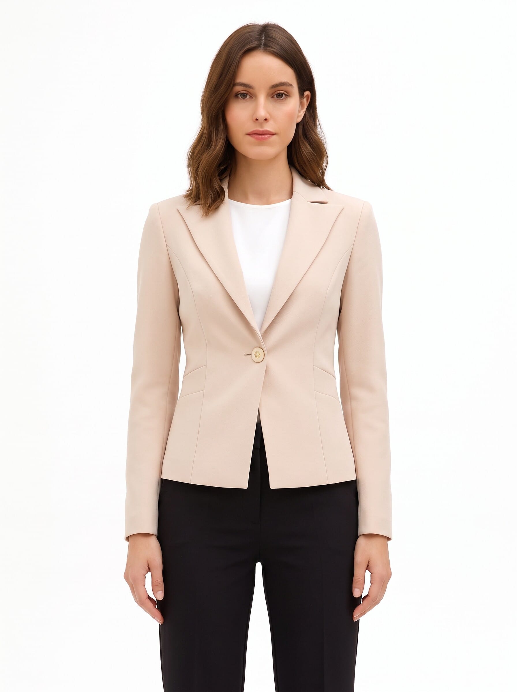 Short, Fitted Blazer Jacket in Rinascimento Technical Fabric