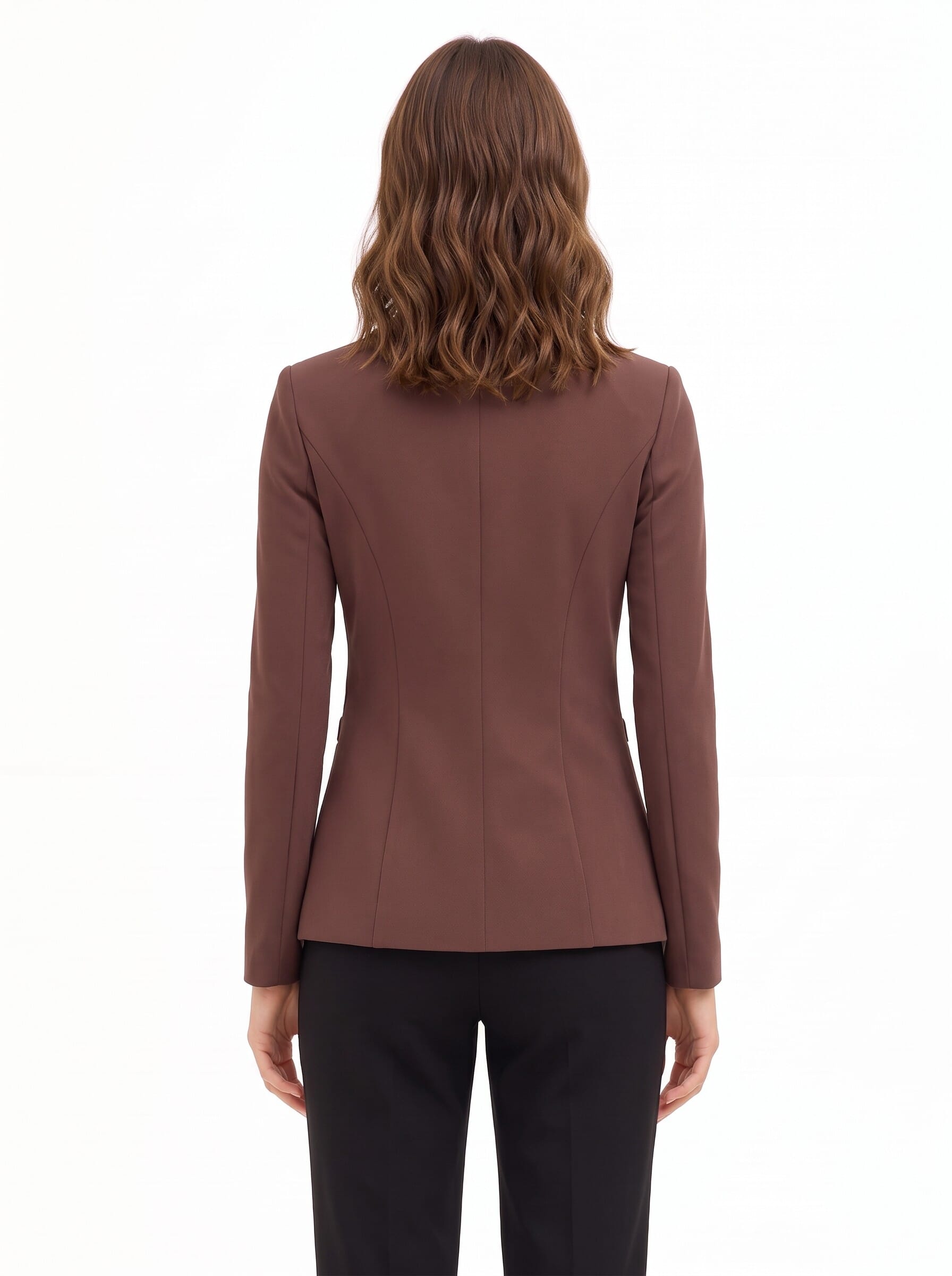Fitted Scuba Crepe Blazer Jacket with Matching Buttons by Rinascimento