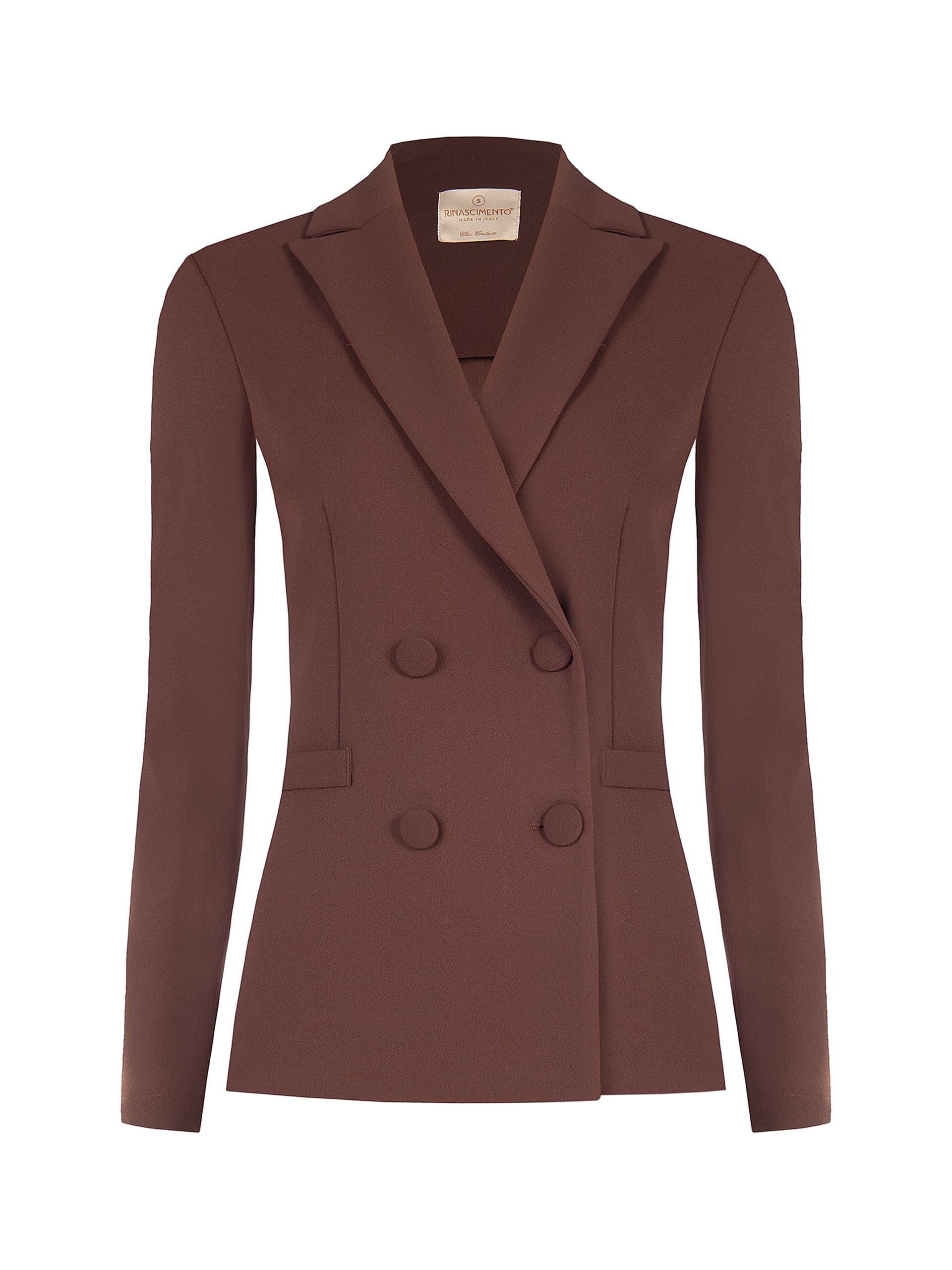 Fitted Scuba Crepe Blazer Jacket with Matching Buttons by Rinascimento