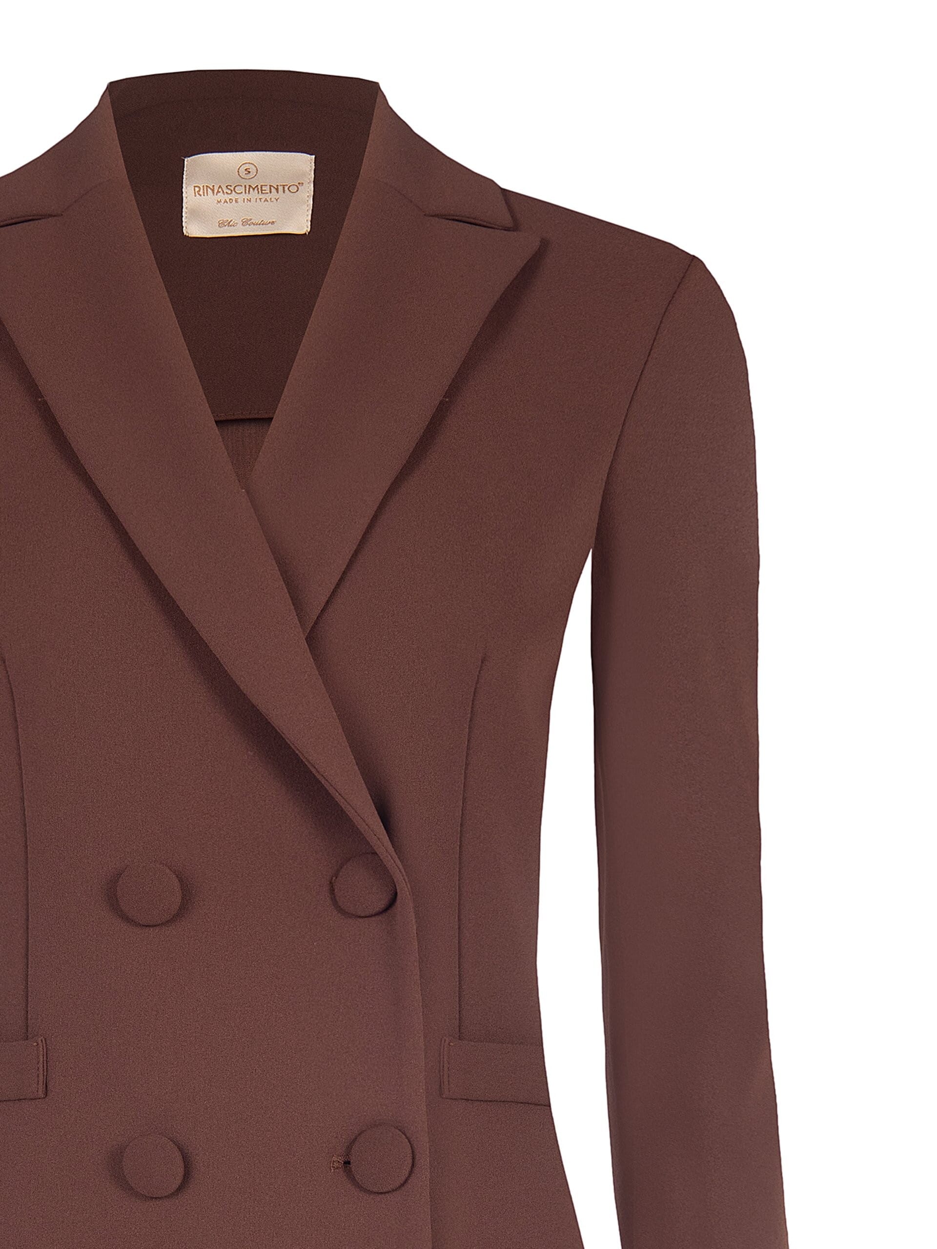 Fitted Scuba Crepe Blazer Jacket with Matching Buttons by Rinascimento