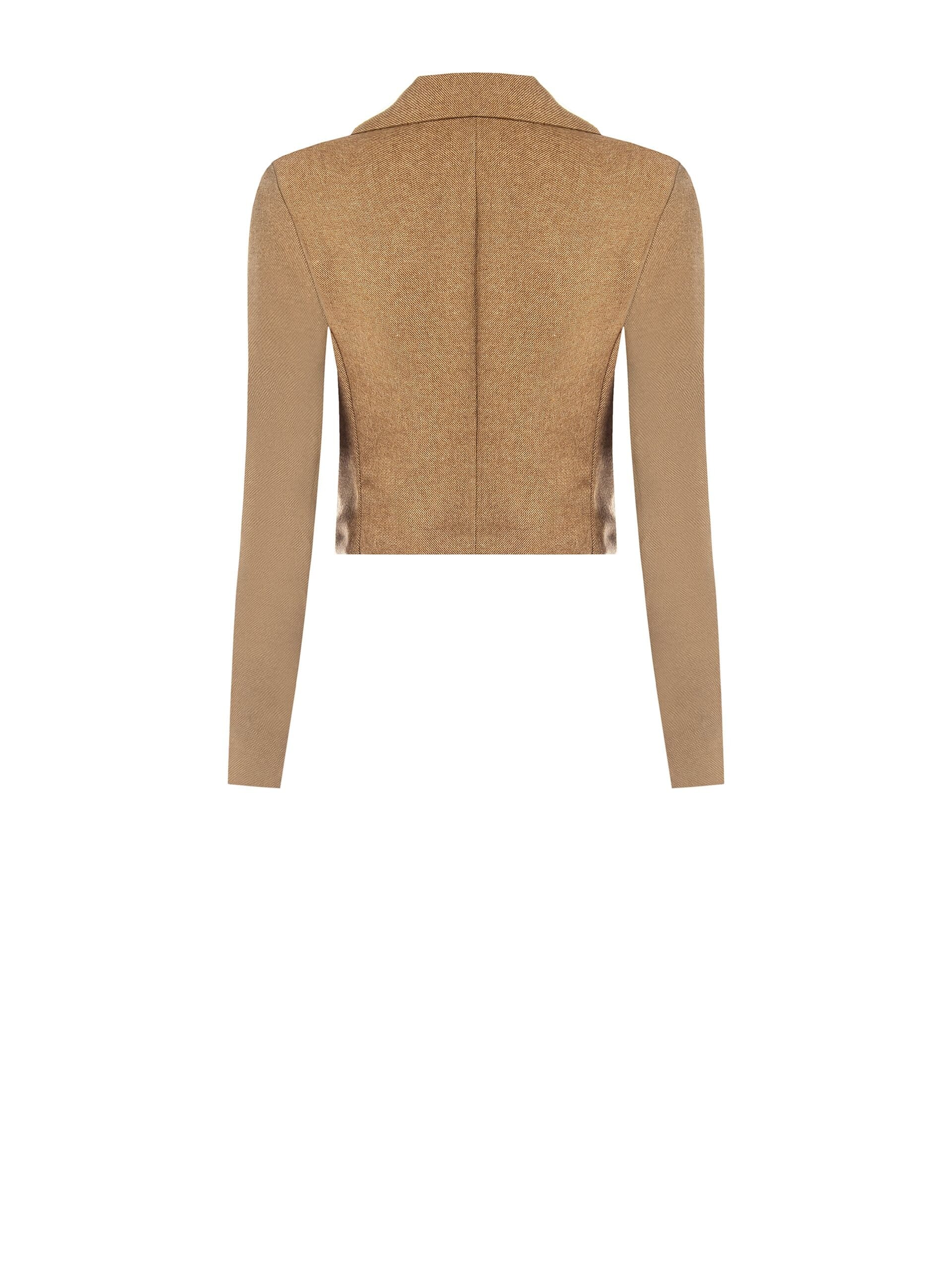 Rinascimento Cropped Blazer Jacket in Wool-Blend Twill