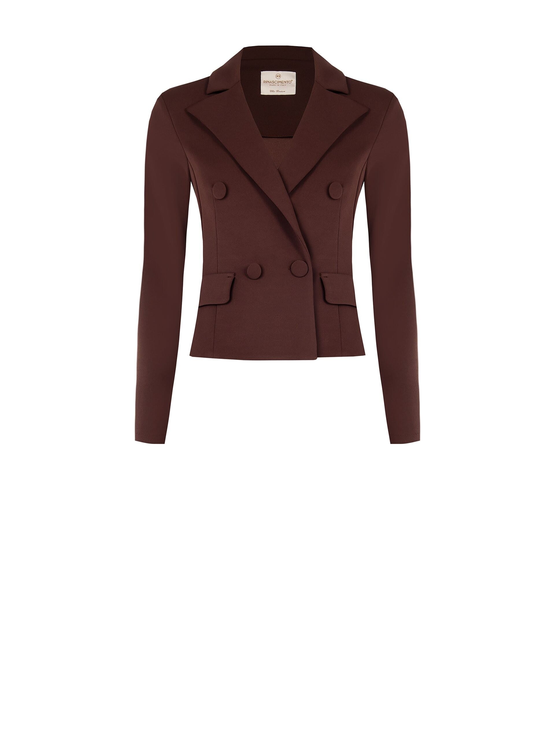 Rinascimento Short, Fitted Scuba Crepe Blazer Jacket