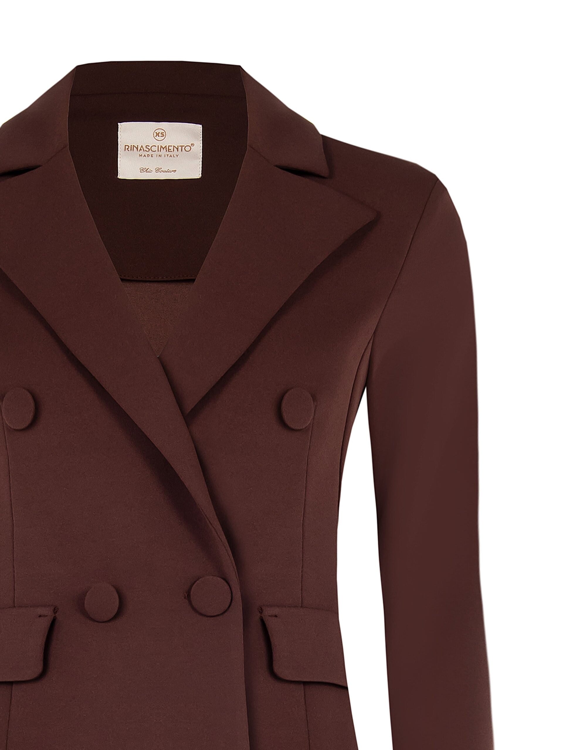 Rinascimento Short, Fitted Scuba Crepe Blazer Jacket