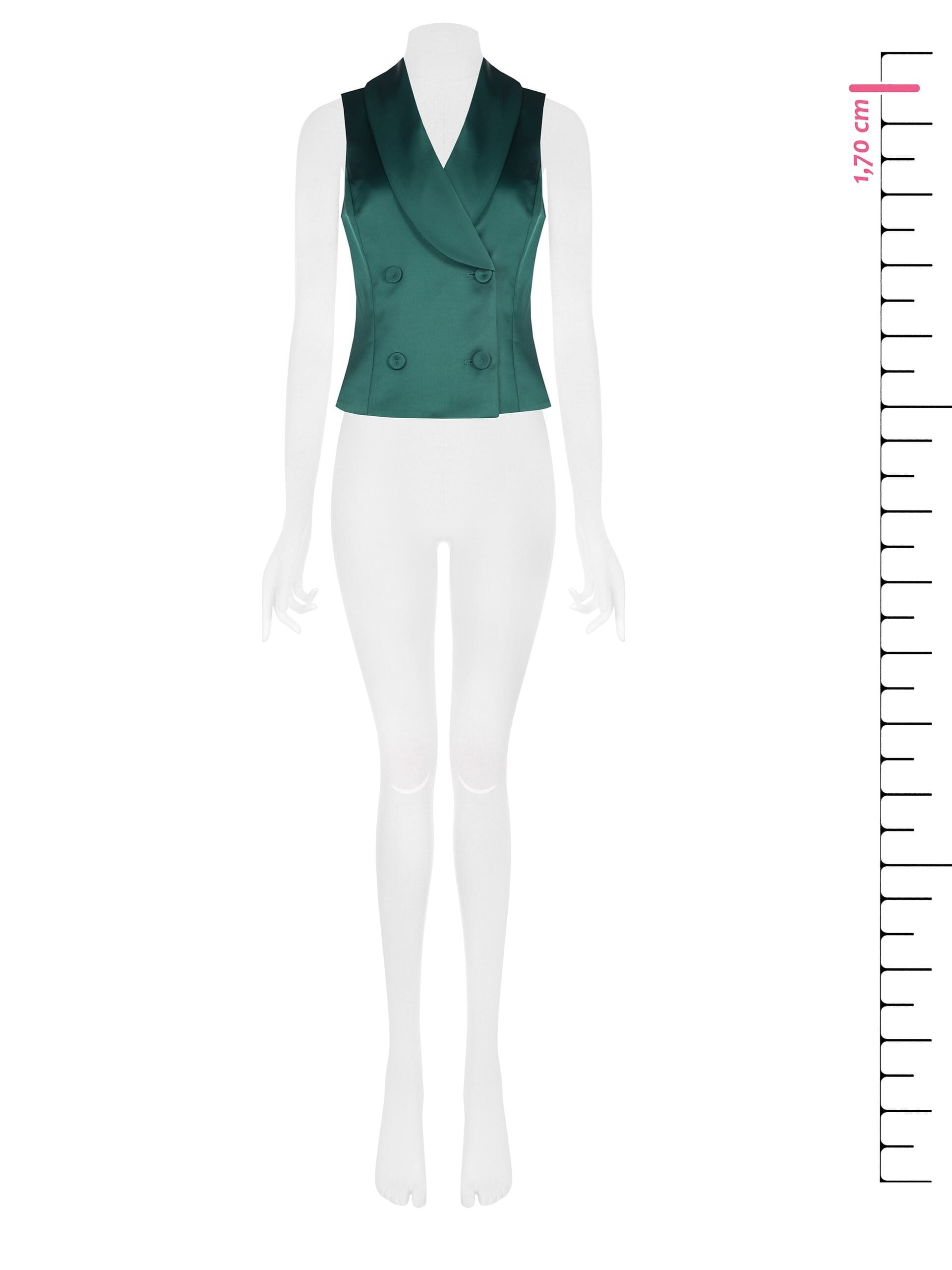 Long, Fitted Satin Waist-Defining Waistcoat by Rinascimento