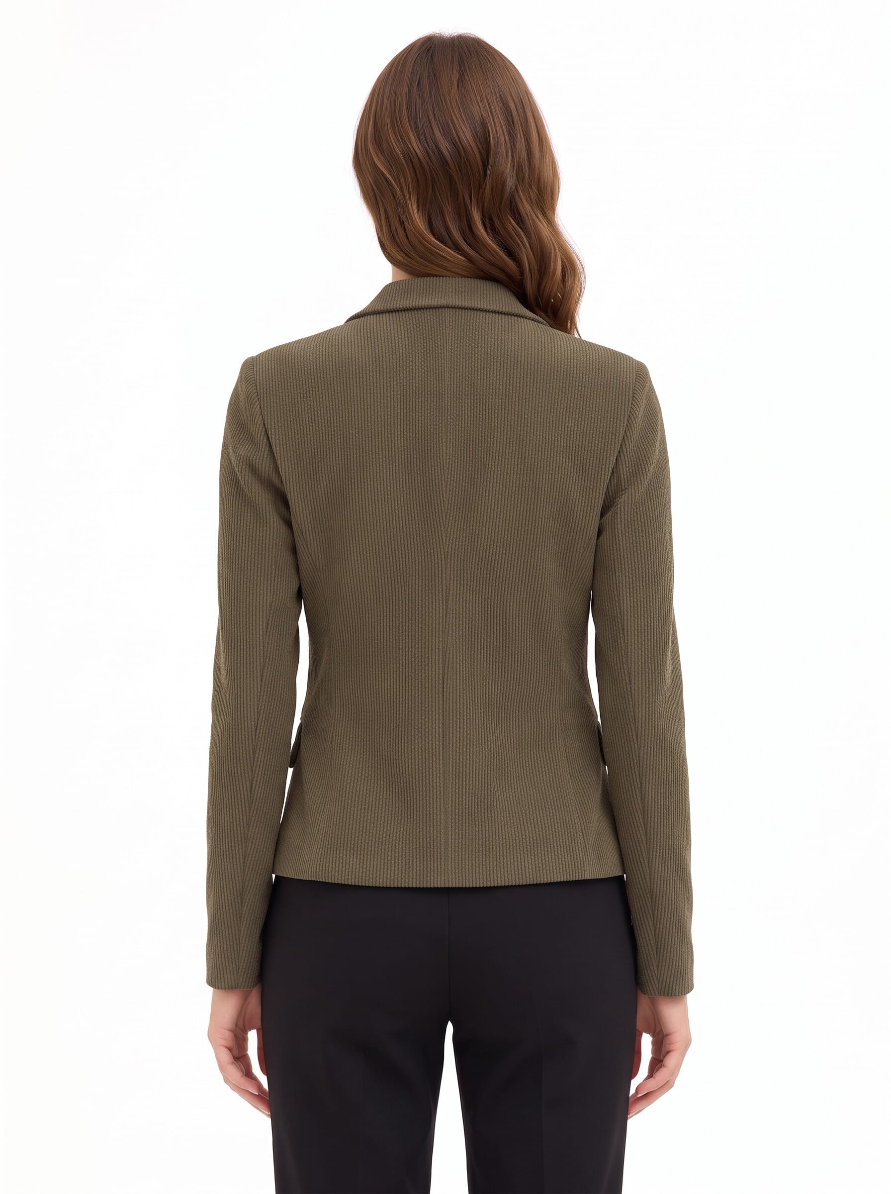 Rinascimento Fitted Blazer Jacket in Fine-Ribbed Velvet