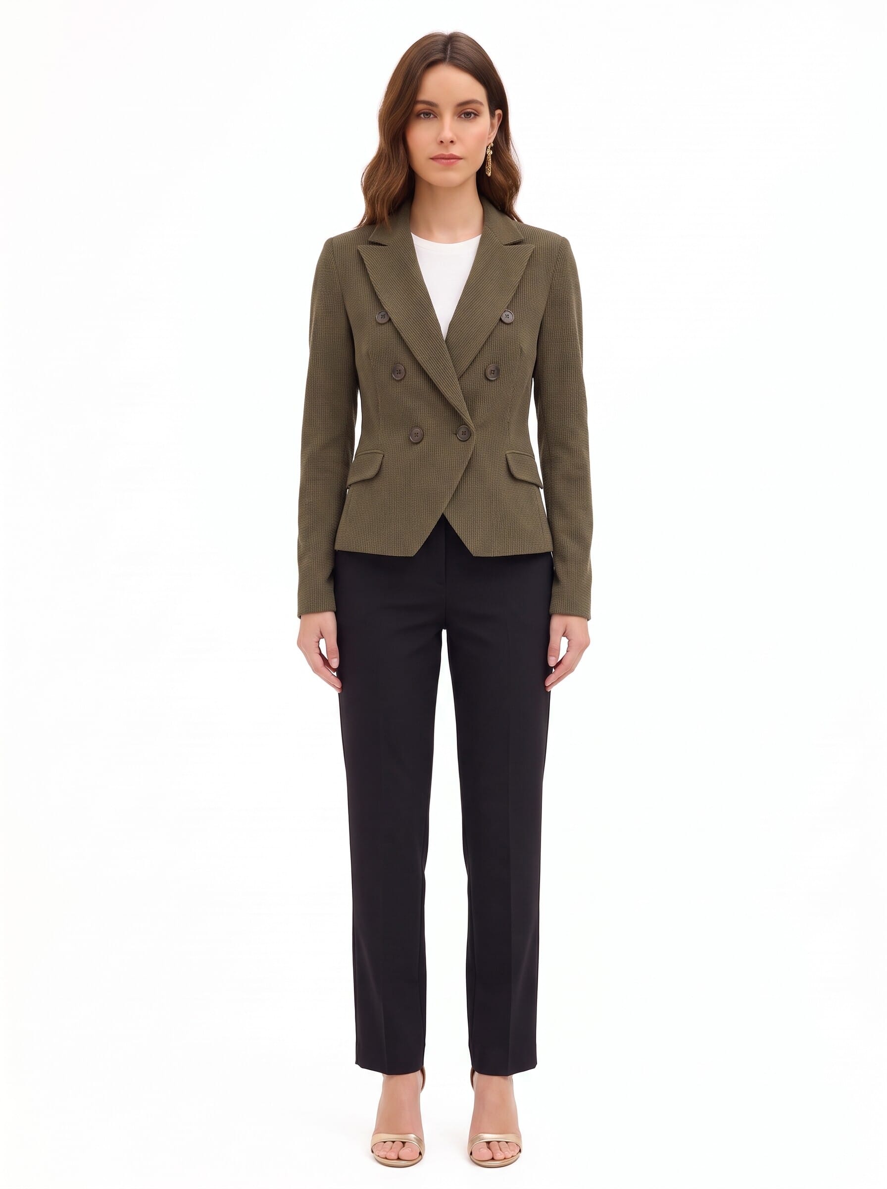 Rinascimento Fitted Blazer Jacket in Fine-Ribbed Velvet