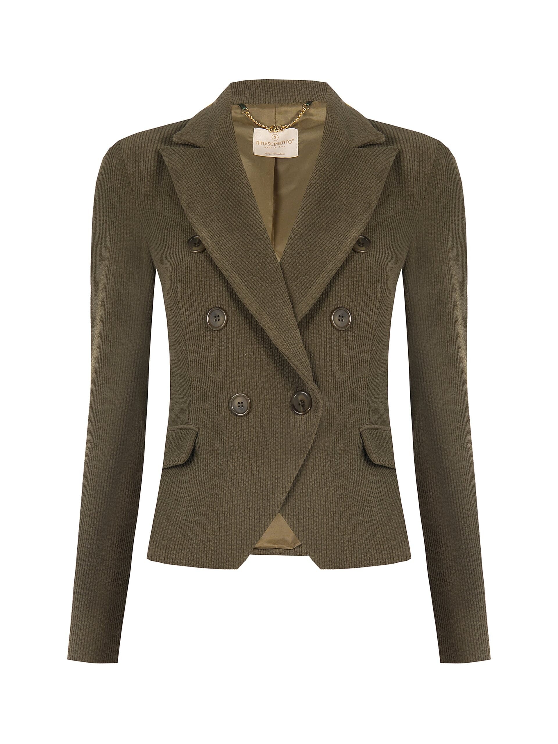 Rinascimento Fitted Blazer Jacket in Fine-Ribbed Velvet