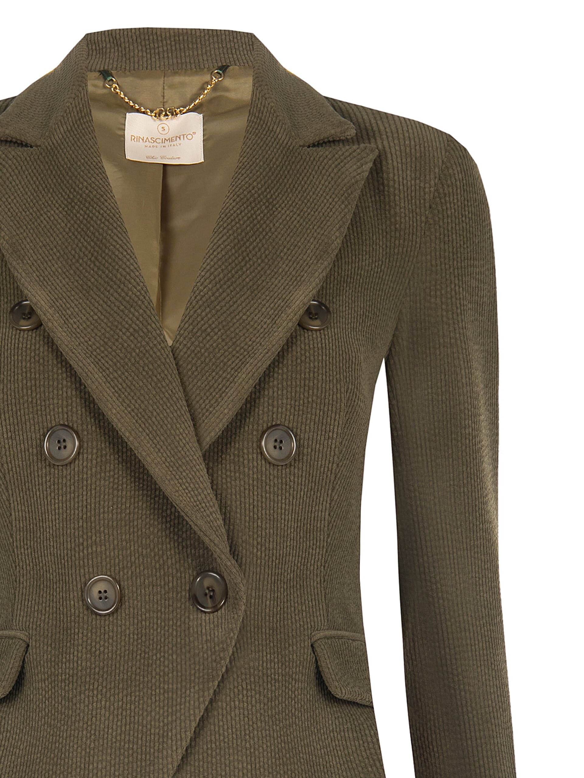 Rinascimento Fitted Blazer Jacket in Fine-Ribbed Velvet