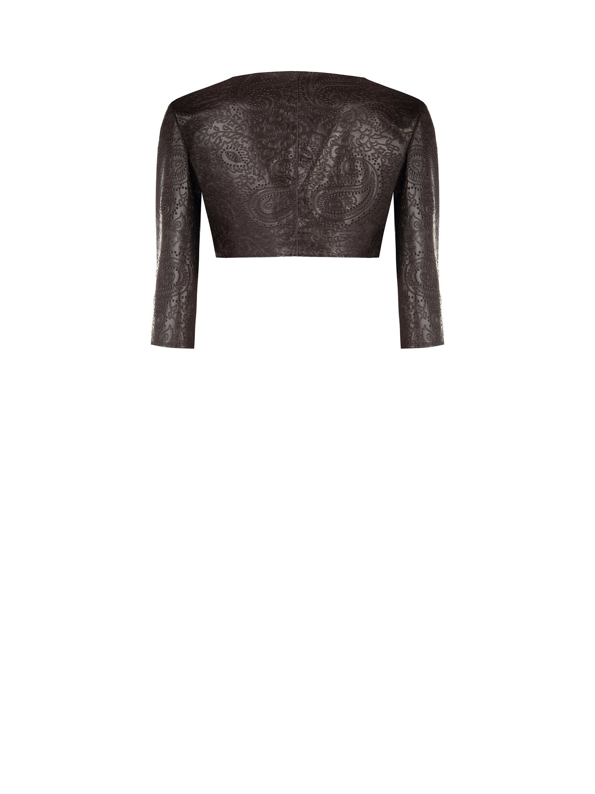 Boléro en simili-cuir gaufré avec motif Paisley Rinascimento