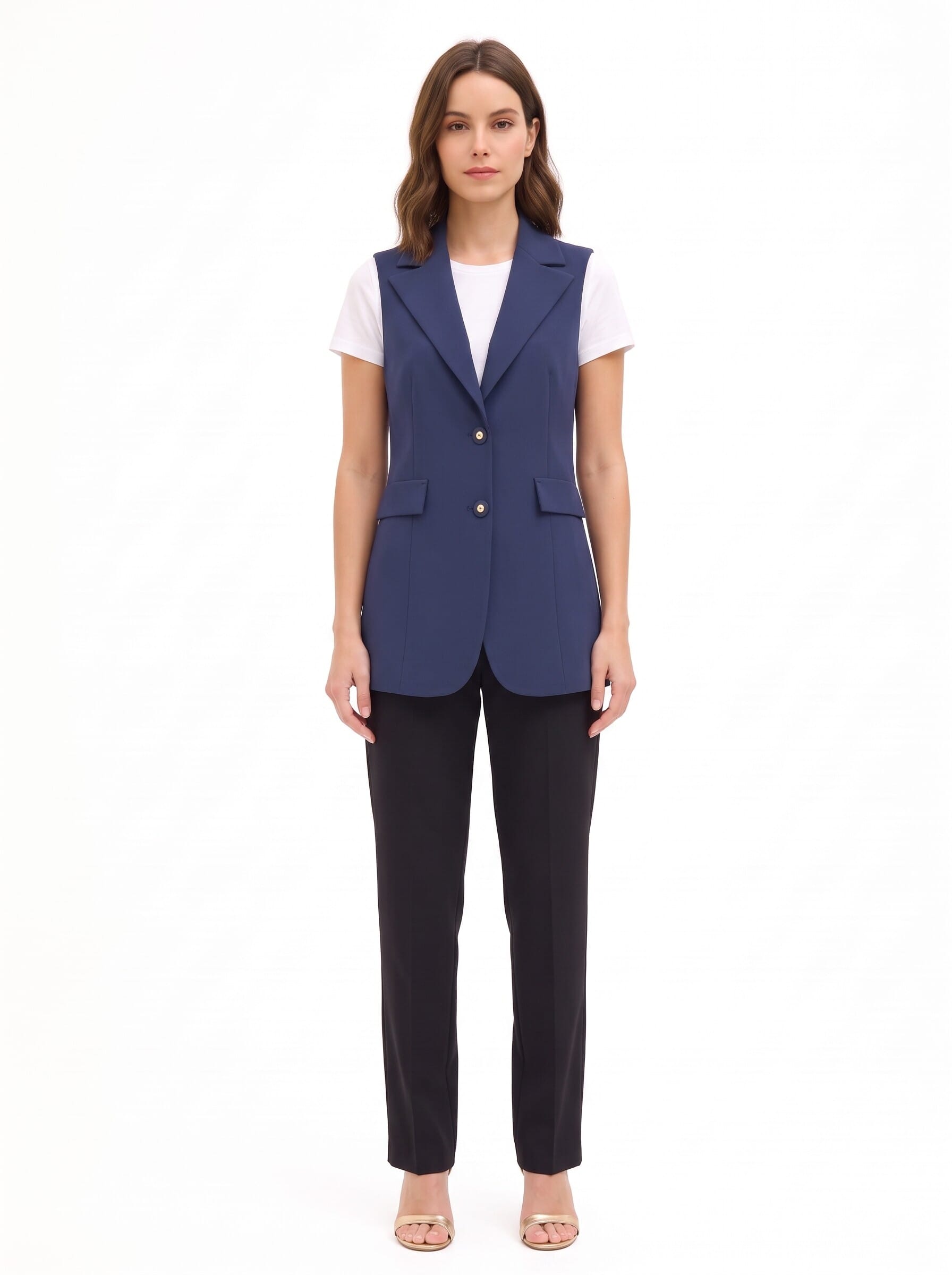Long, Fitted Waistcoat in Rinascimento Technical Fabric
