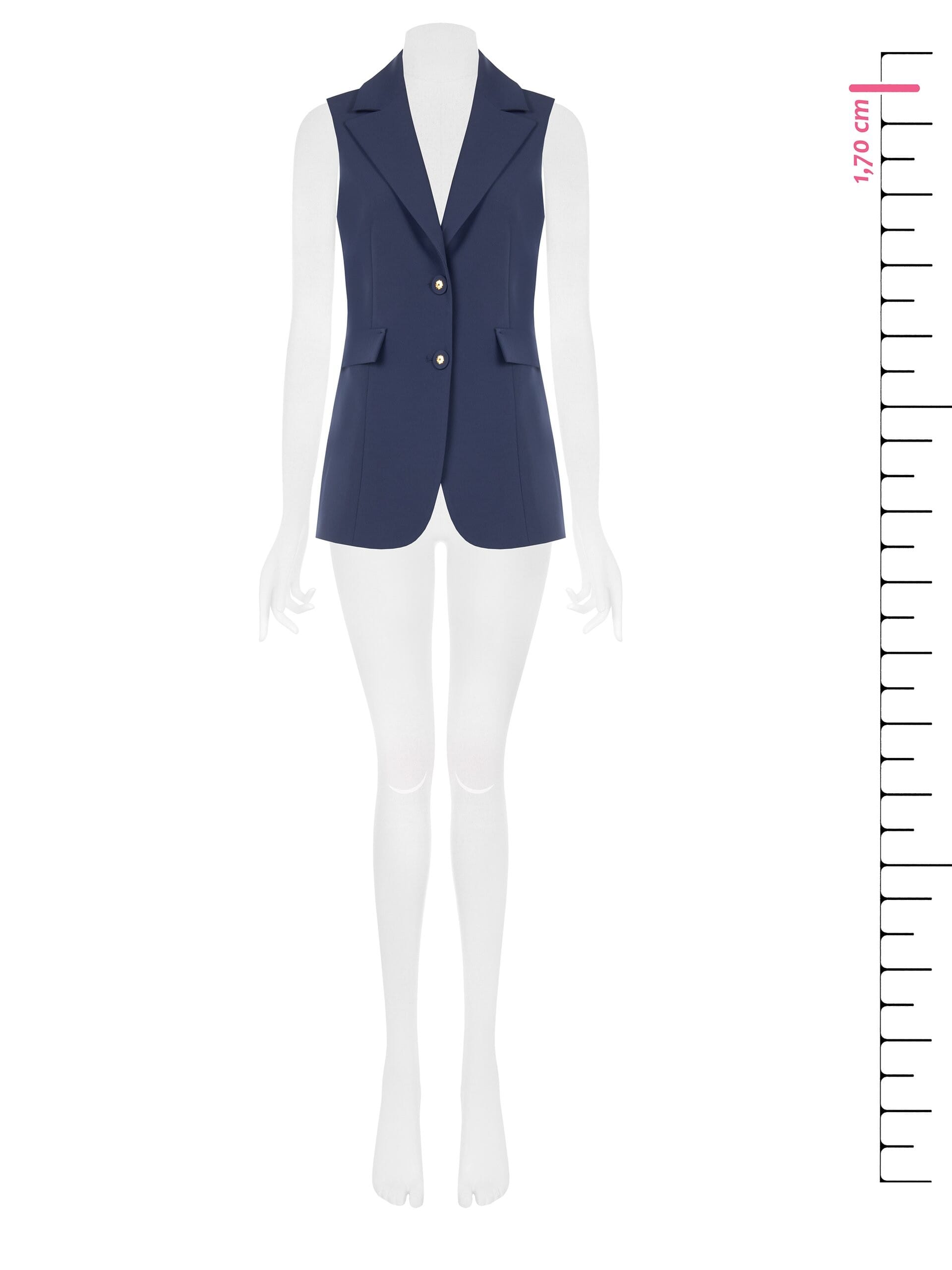 Long, Fitted Waistcoat in Rinascimento Technical Fabric