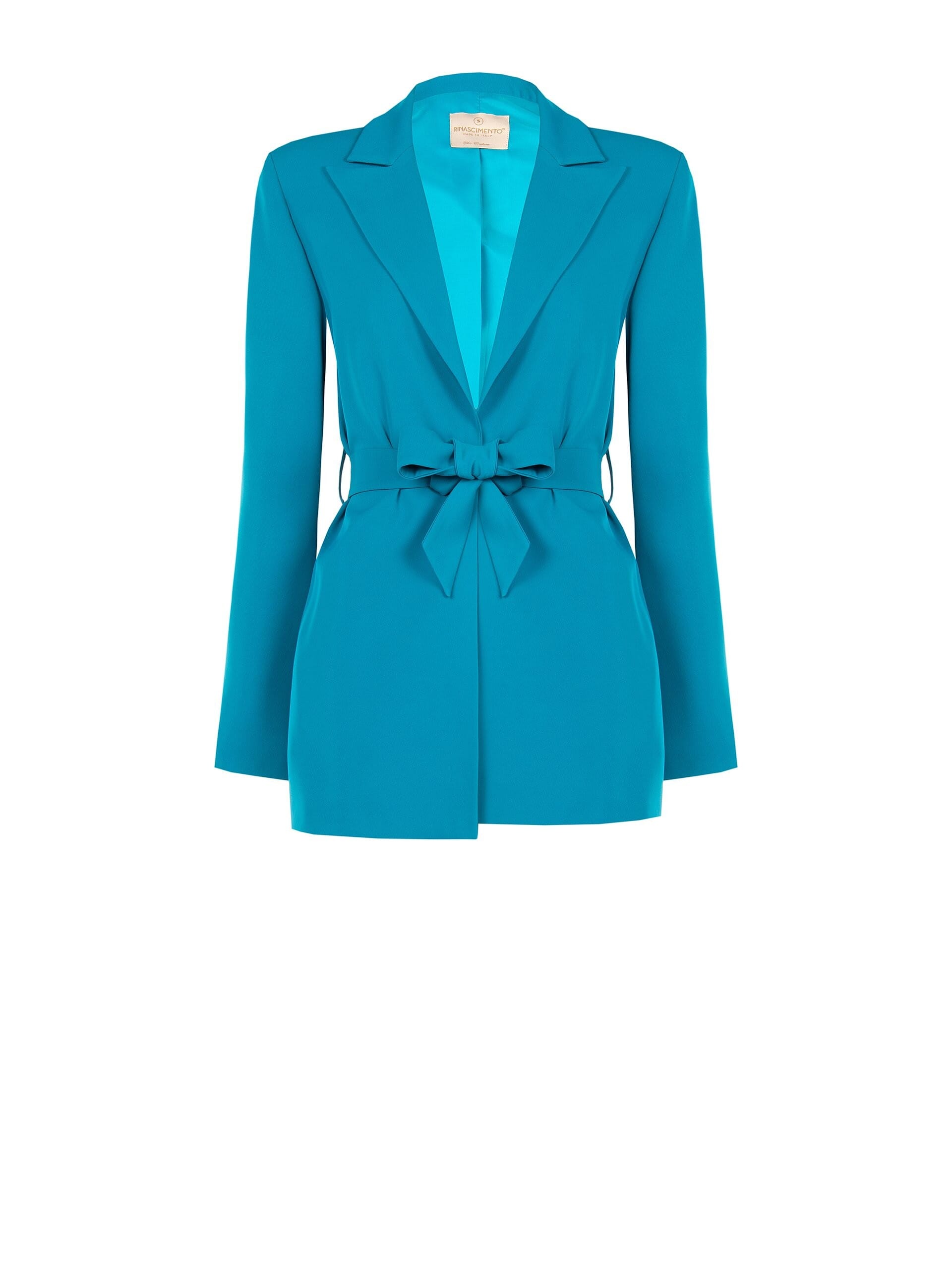 Open-fronted Cadi fabric blazer with matching belt by Rinascimento