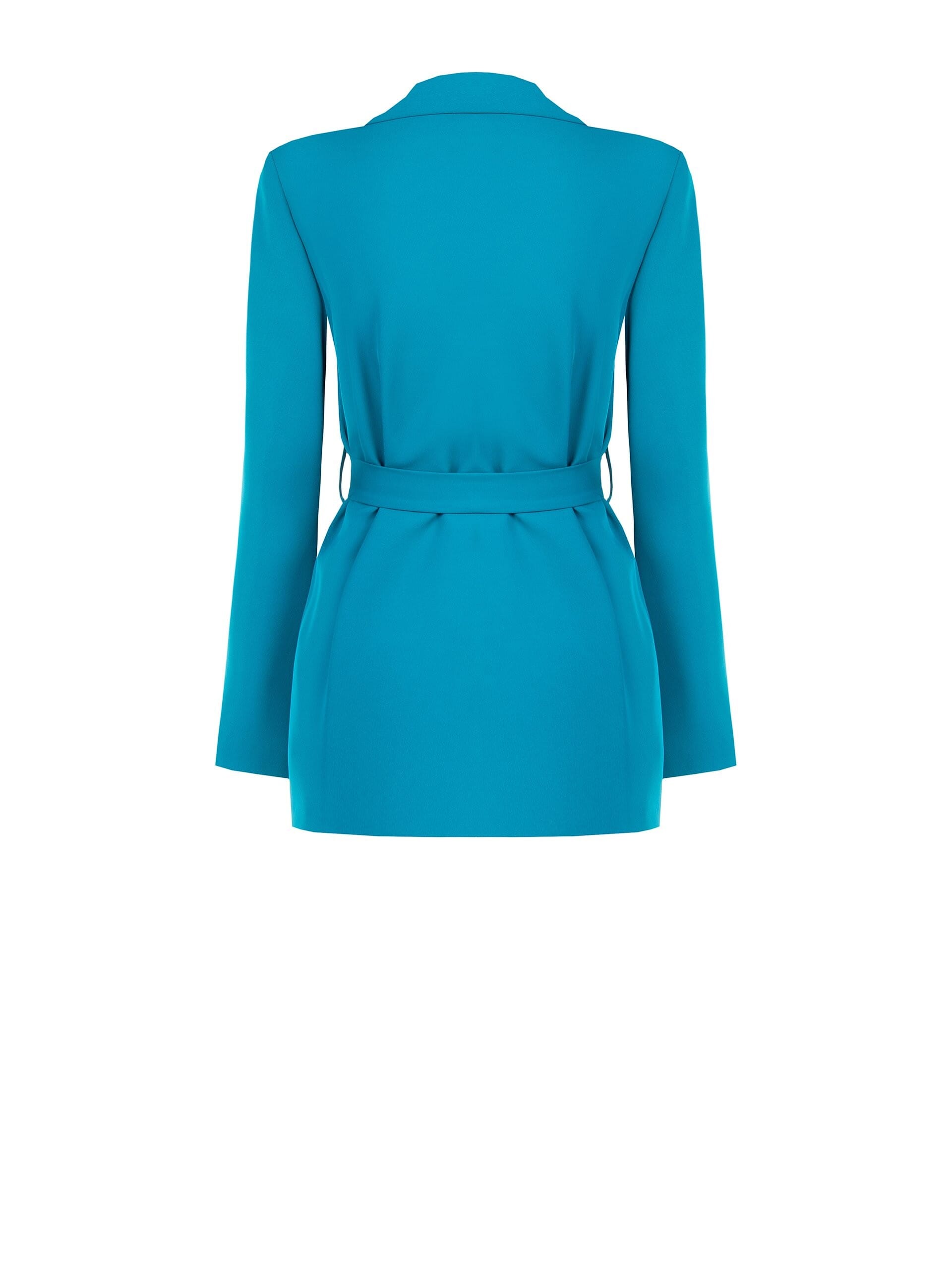 Open-fronted Cadi fabric blazer with matching belt by Rinascimento