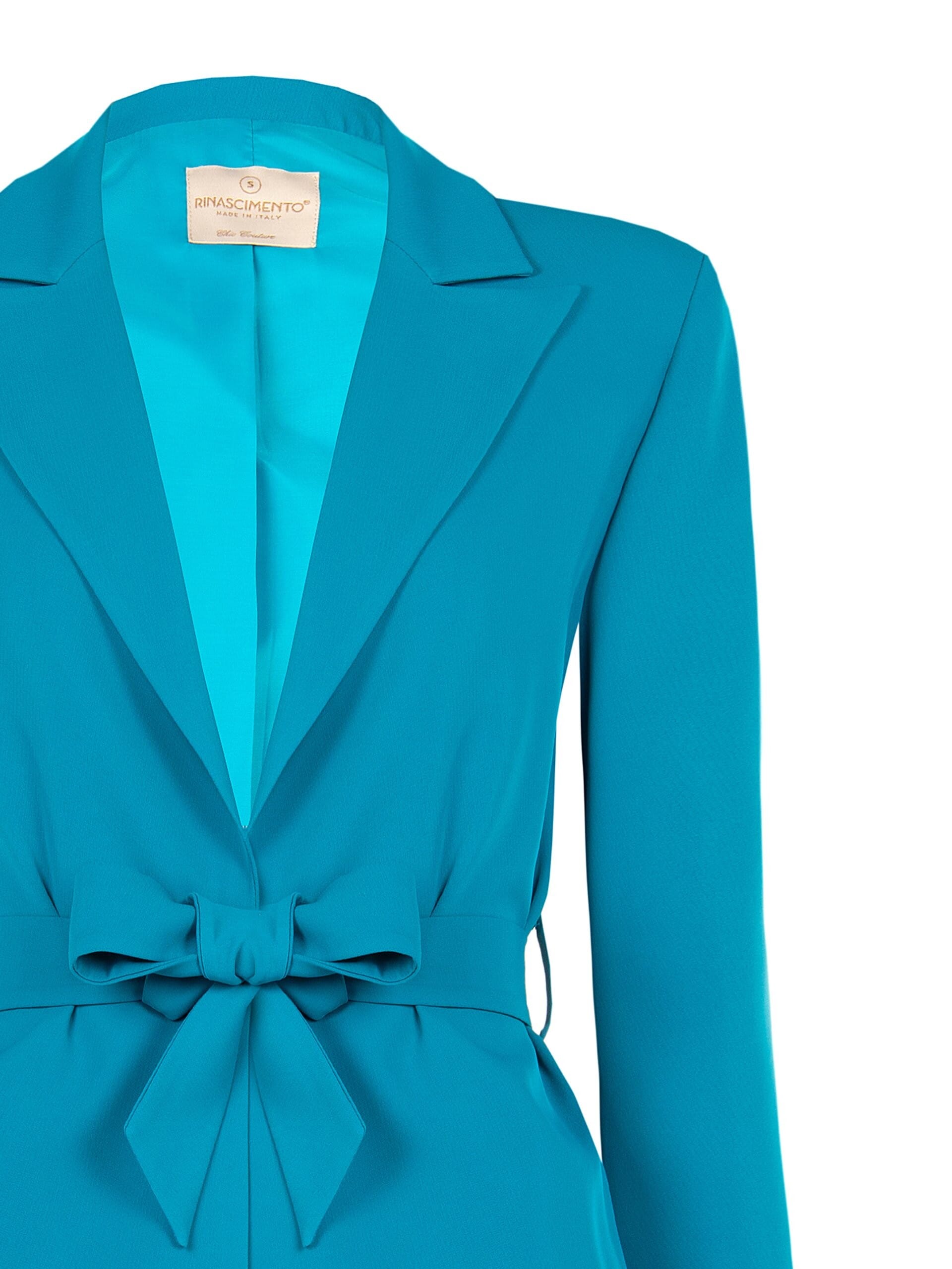 Open-fronted Cadi fabric blazer with matching belt by Rinascimento