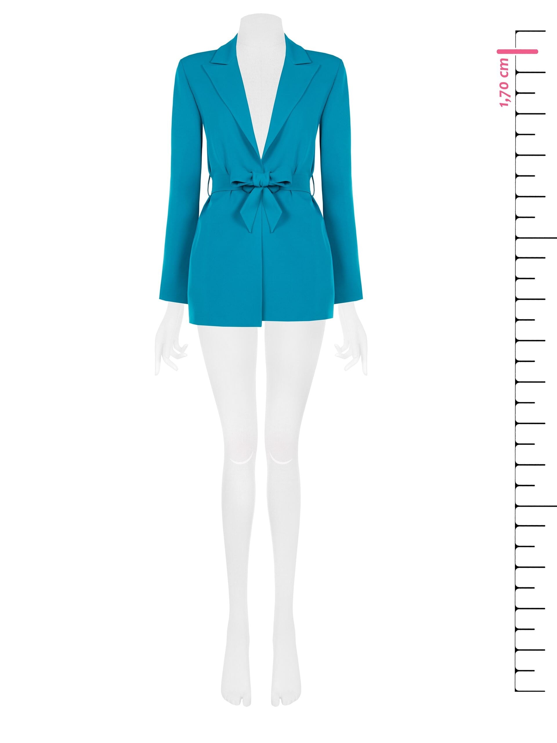 Open-fronted Cadi fabric blazer with matching belt by Rinascimento