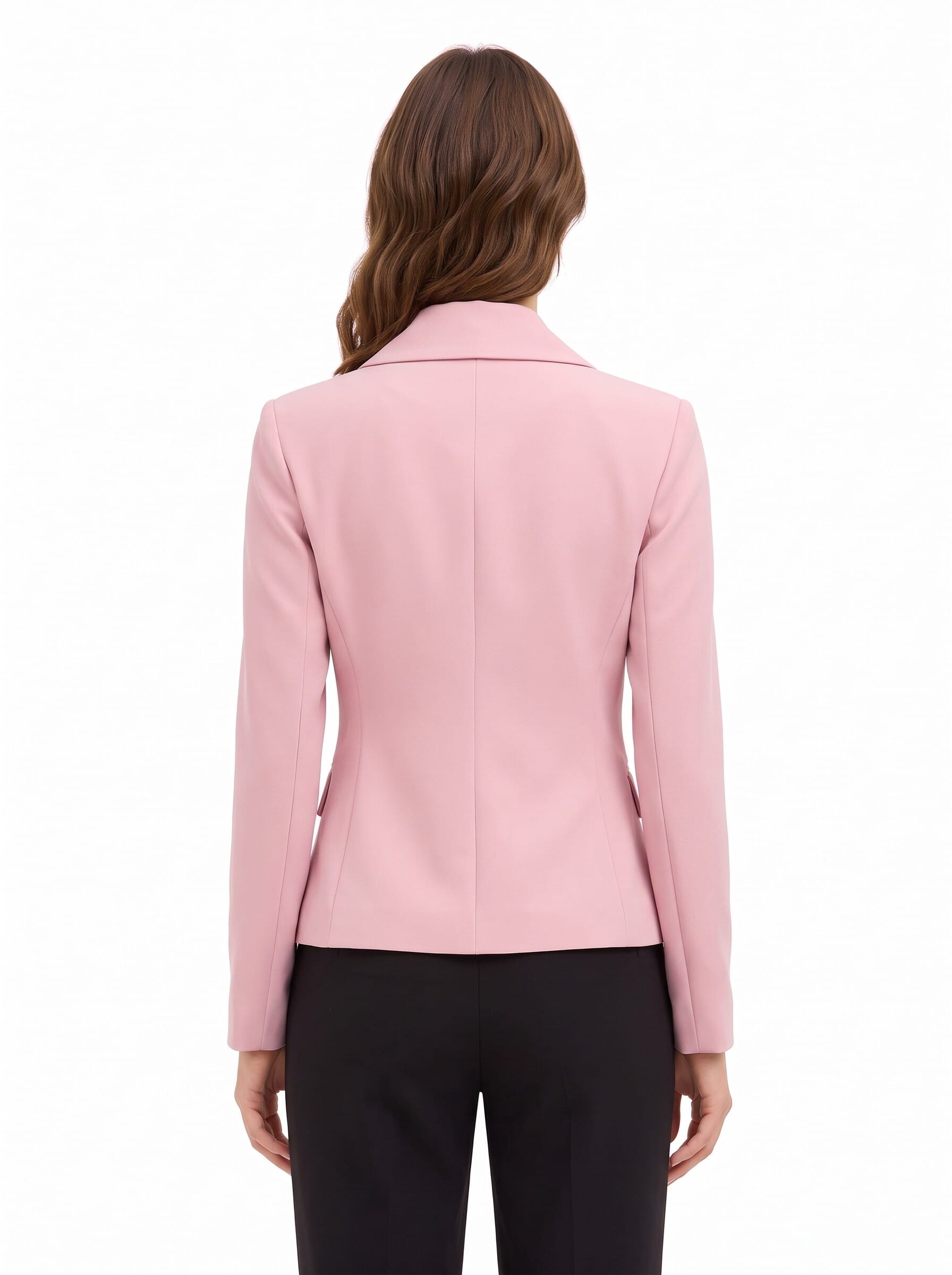 Short, Fitted Blazer Jacket in Technical Fabric with Rinascimento Logo Buttons