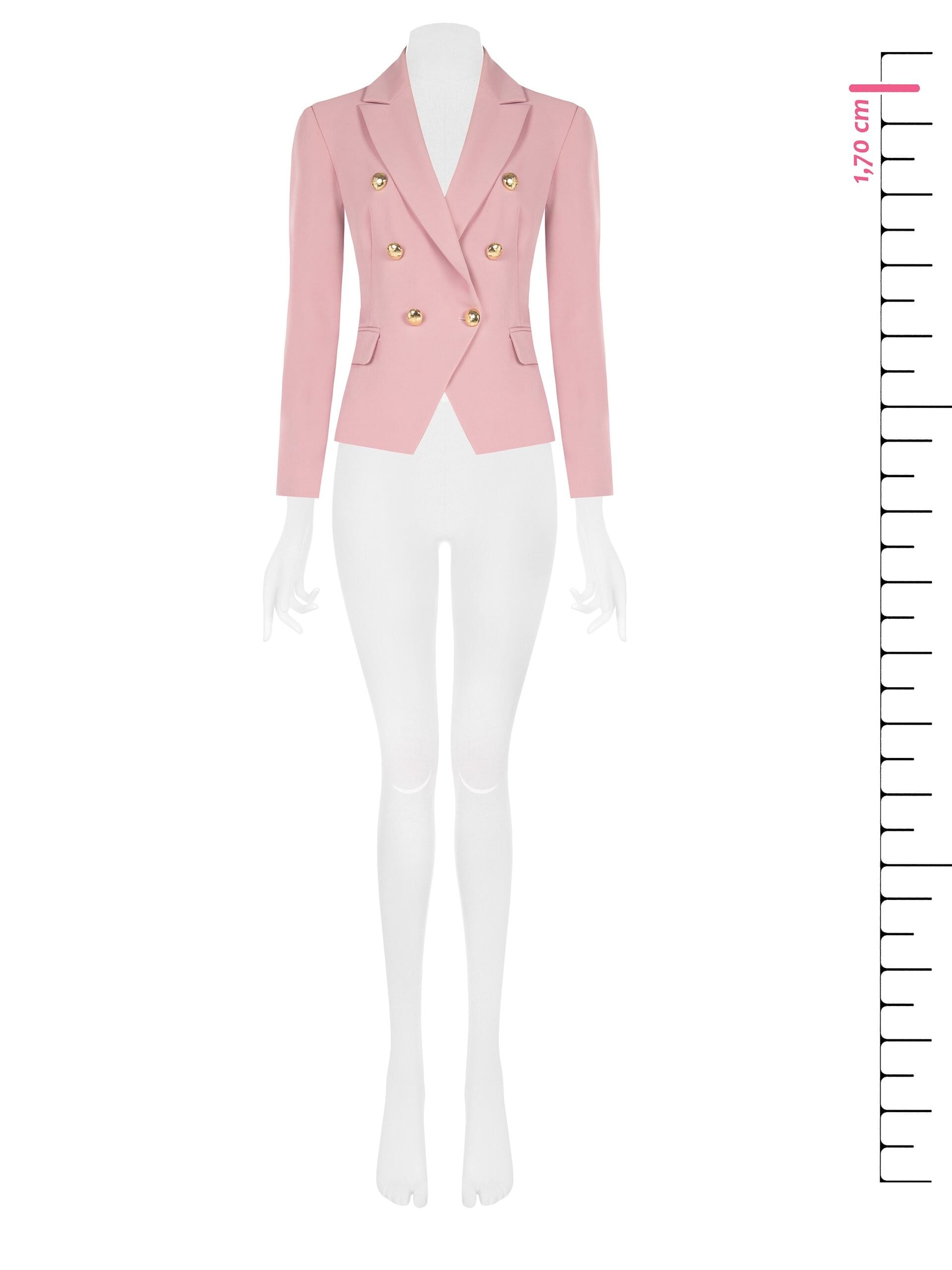 Short, Fitted Blazer Jacket in Technical Fabric with Rinascimento Logo Buttons