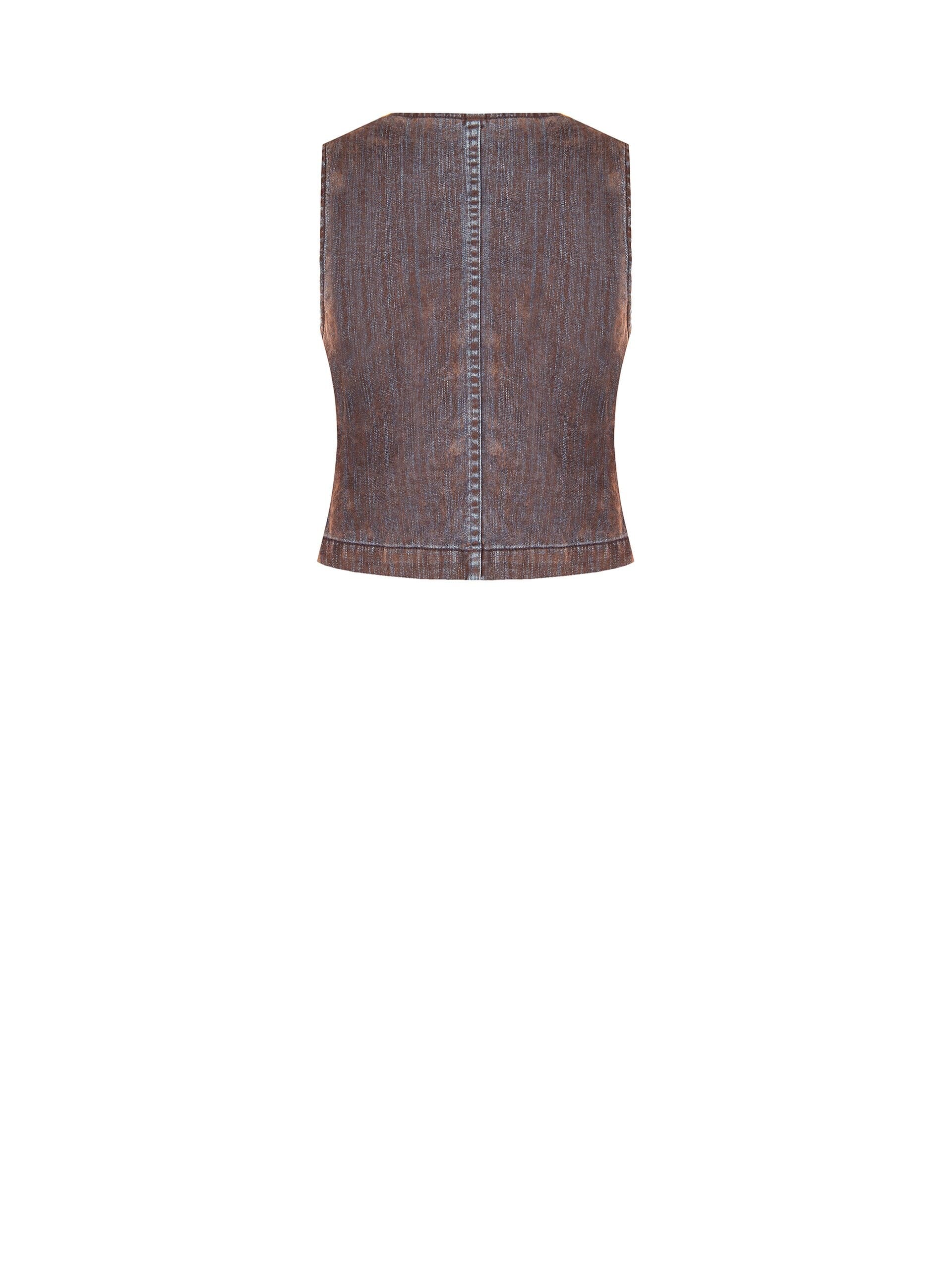 Velvet Denim Waistcoat with Rinascimento Logo Buttons