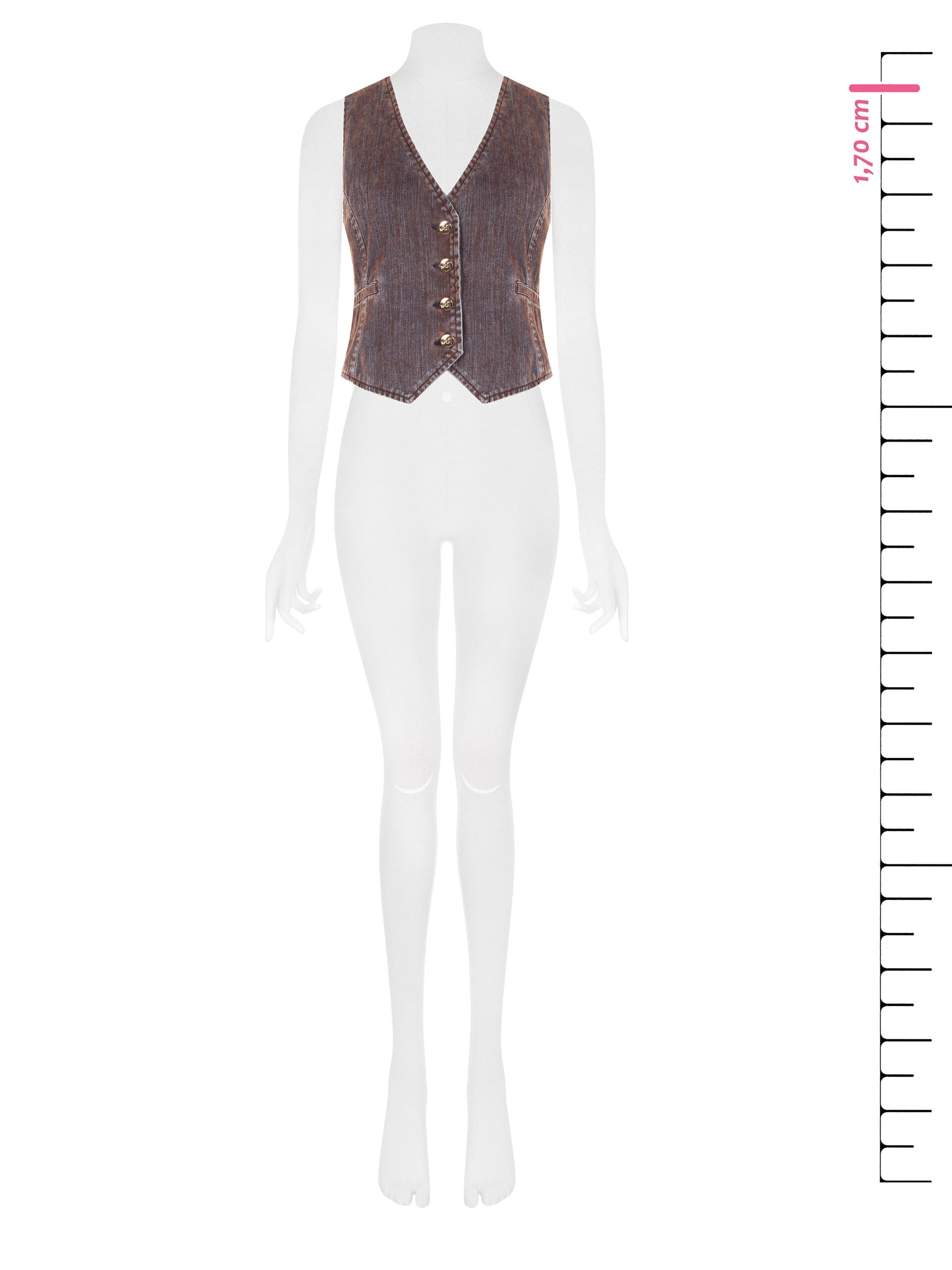 Velvet Denim Waistcoat with Rinascimento Logo Buttons