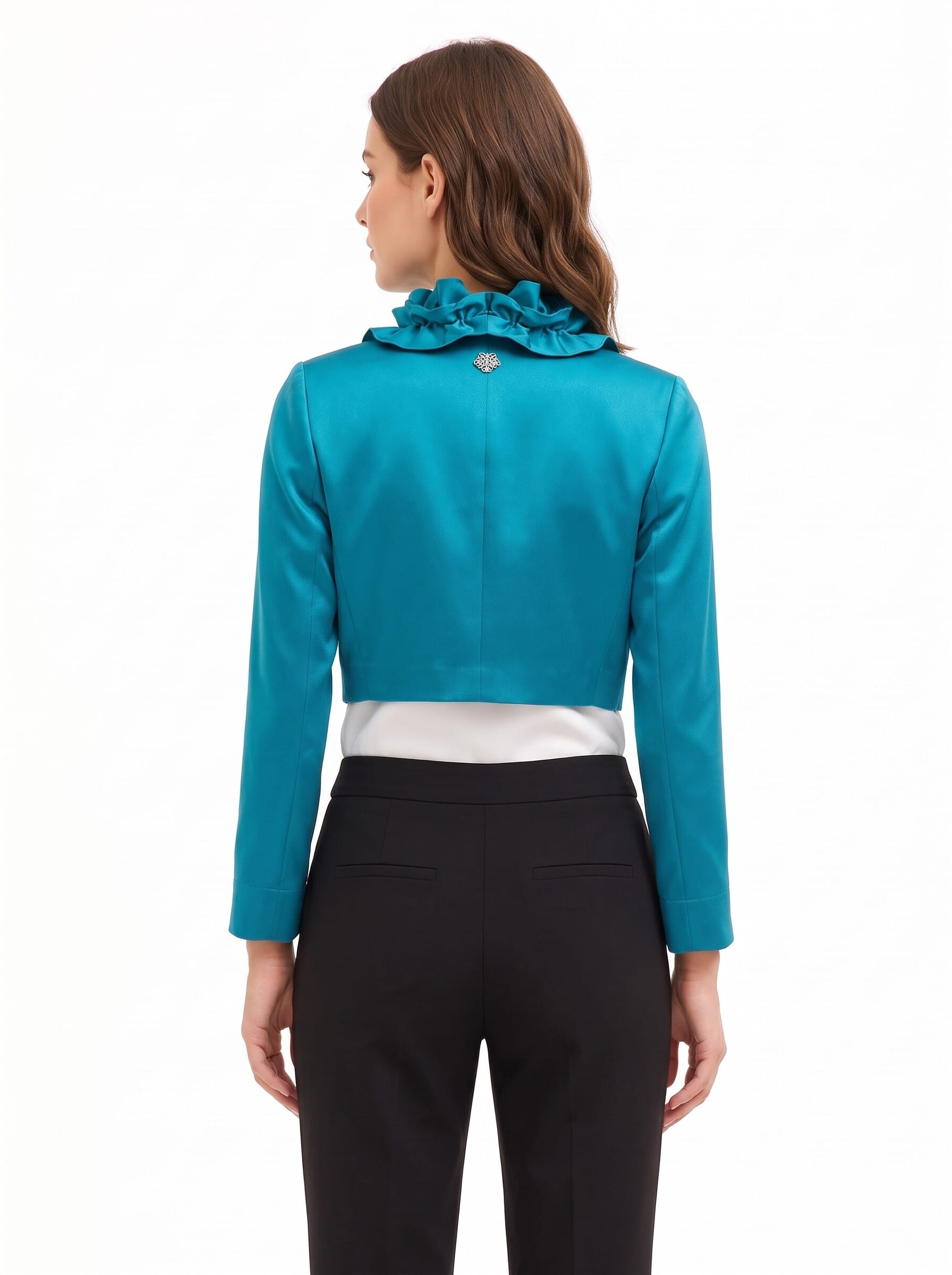 Rinascimento Satin Bolero Shawl with Ruffles